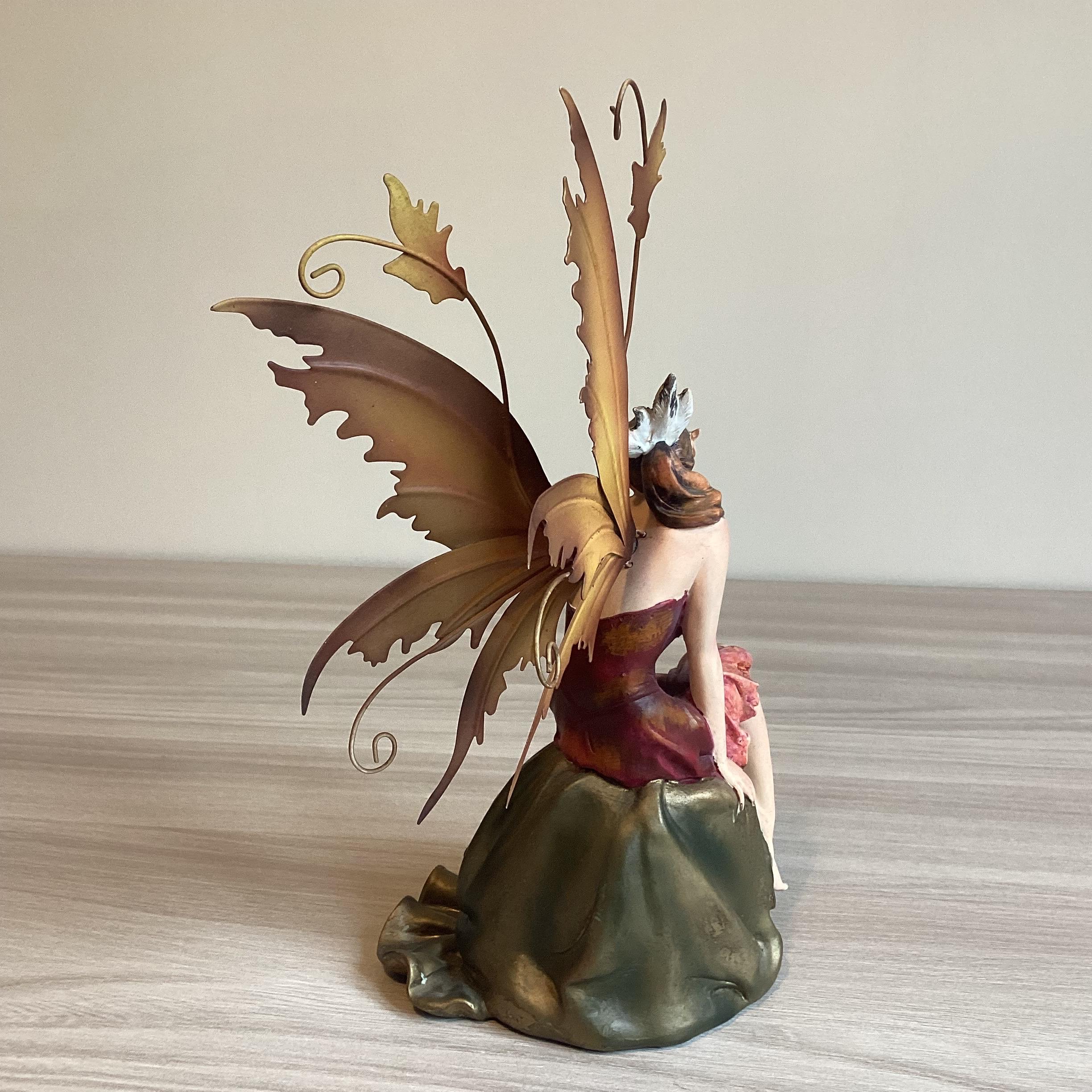 Fantasy Sculpture | Les Alpes Design Fairy Figurine, Polystone Resin with Metal Wings — photo 5 of 9