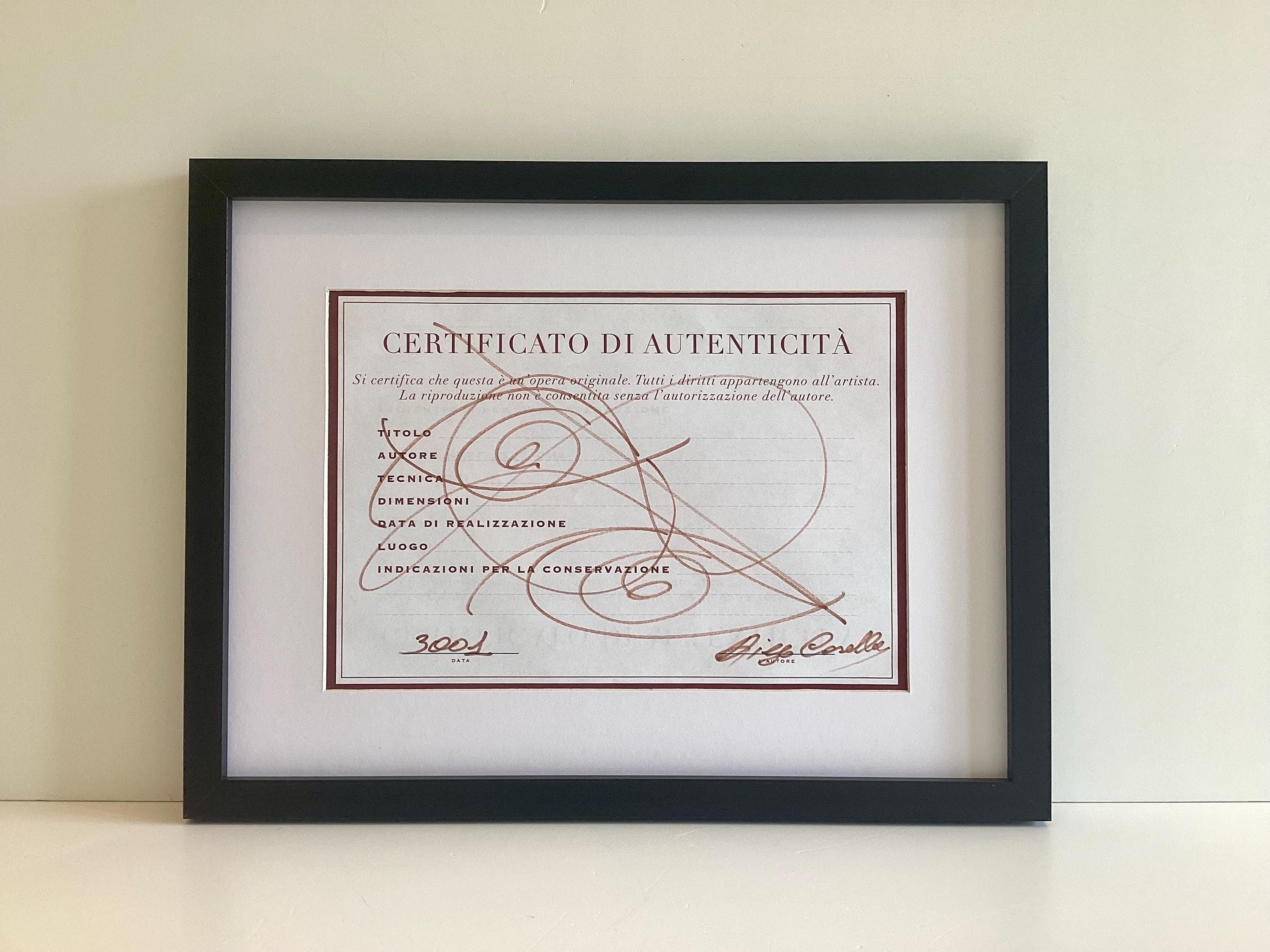 Conceptual Art | Diego Casella-Pc-1954 "Il Codice dell'Oltre" – Burnt Sienna Ink on Certificate Paper — photo 2 of 8