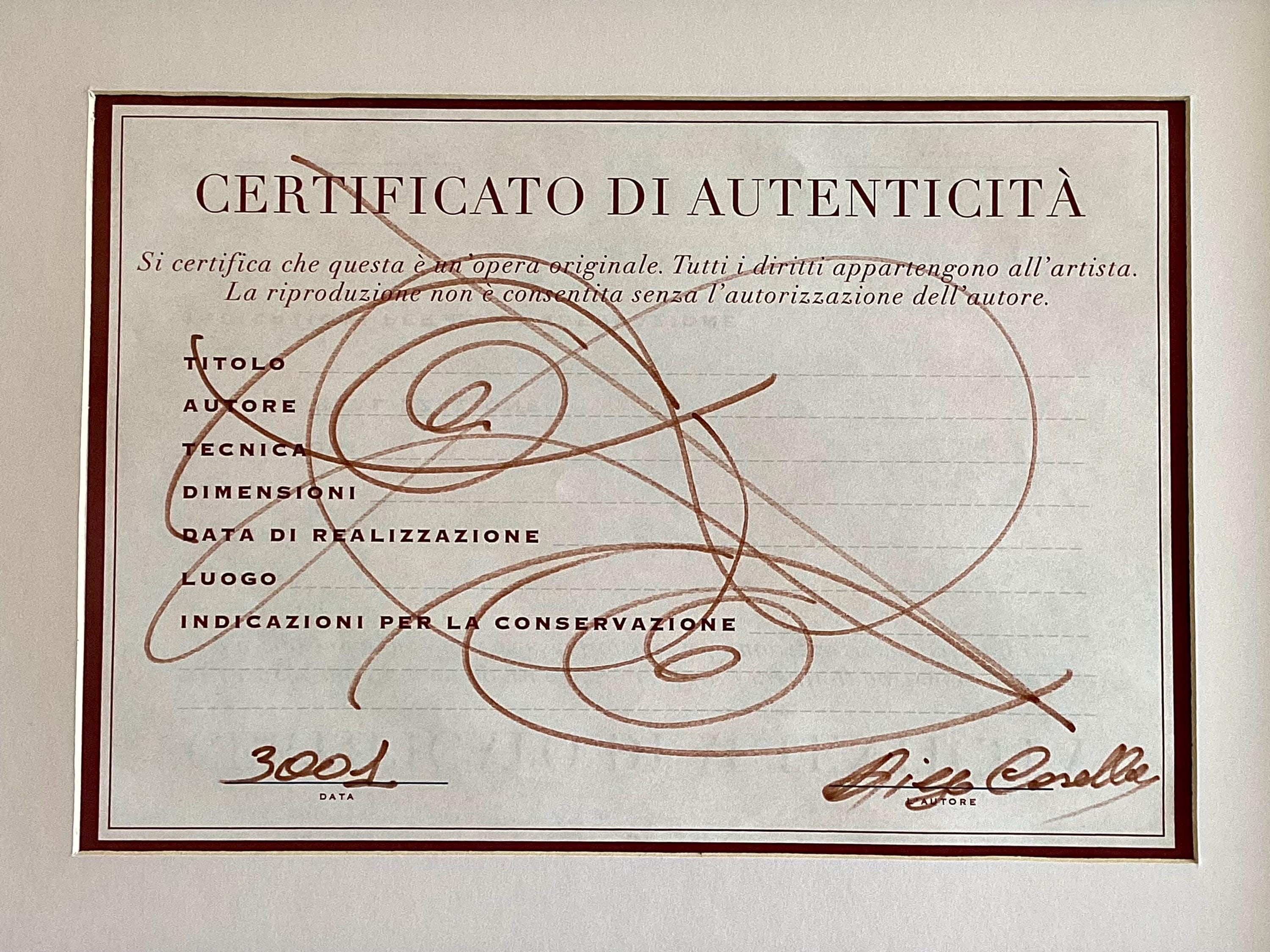 Conceptual Art | Diego Casella-Pc-1954 "Il Codice dell'Oltre" – Burnt Sienna Ink on Certificate Paper — photo 4 of 8