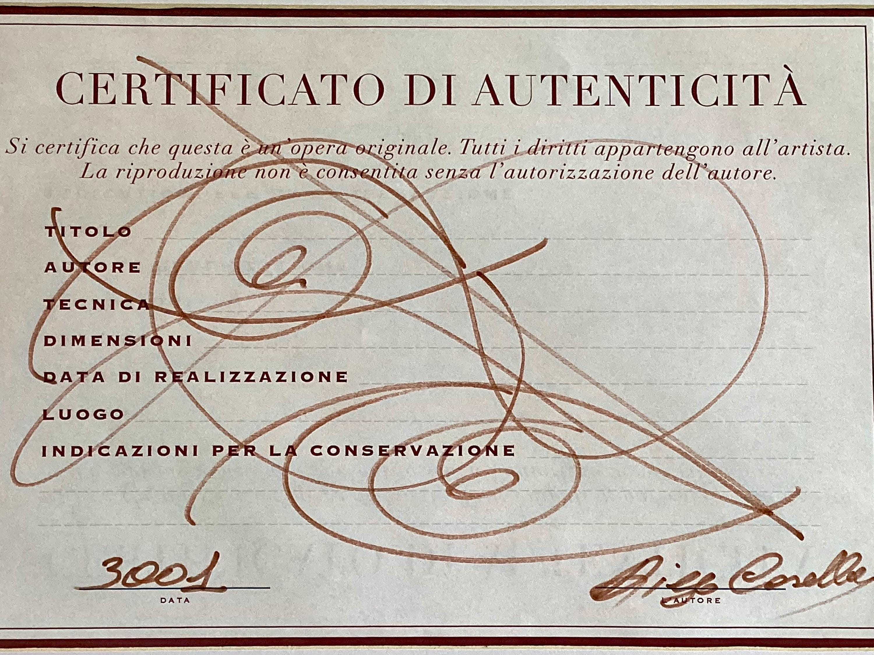 Conceptual Art | Diego Casella-Pc-1954 "Il Codice dell'Oltre" – Burnt Sienna Ink on Certificate Paper — photo 7 of 8