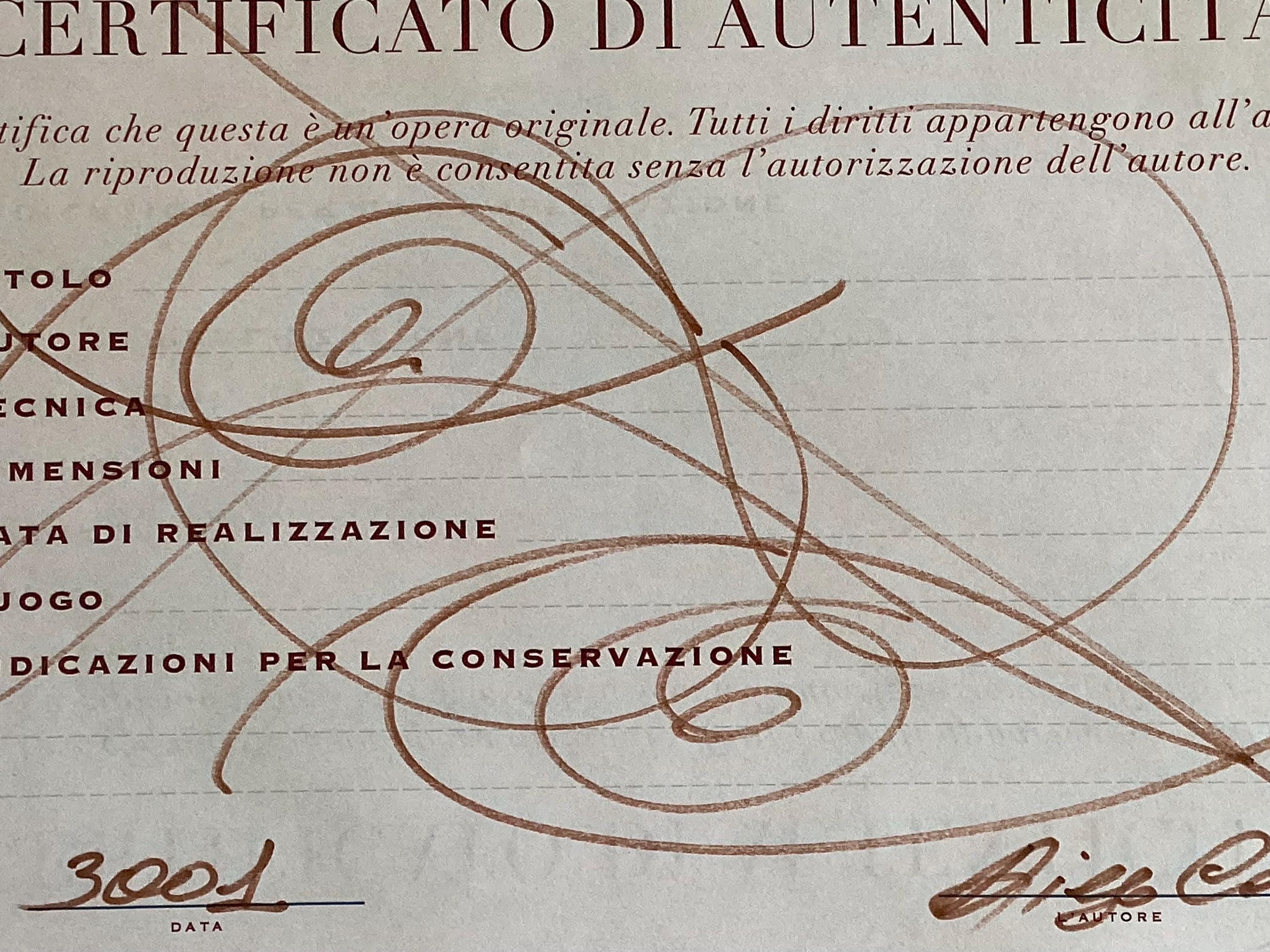 Conceptual Art | Diego Casella-Pc-1954 "Il Codice dell'Oltre" – Burnt Sienna Ink on Certificate Paper — photo 8 of 8