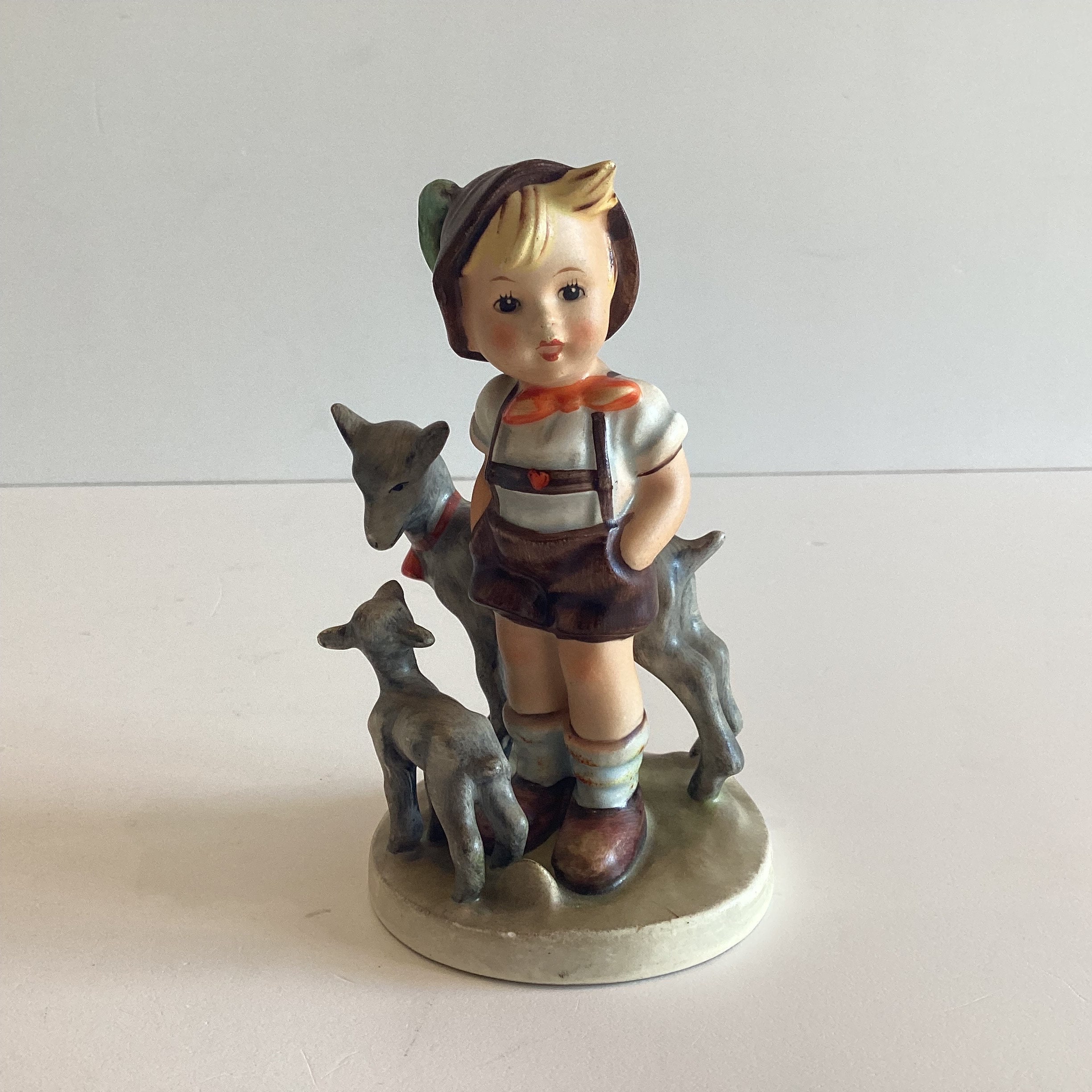 Porcelain Figurine 1940s | Original Goebel Hummel  Smart Little Goat Erder Made In Germany — photo 2 of 8