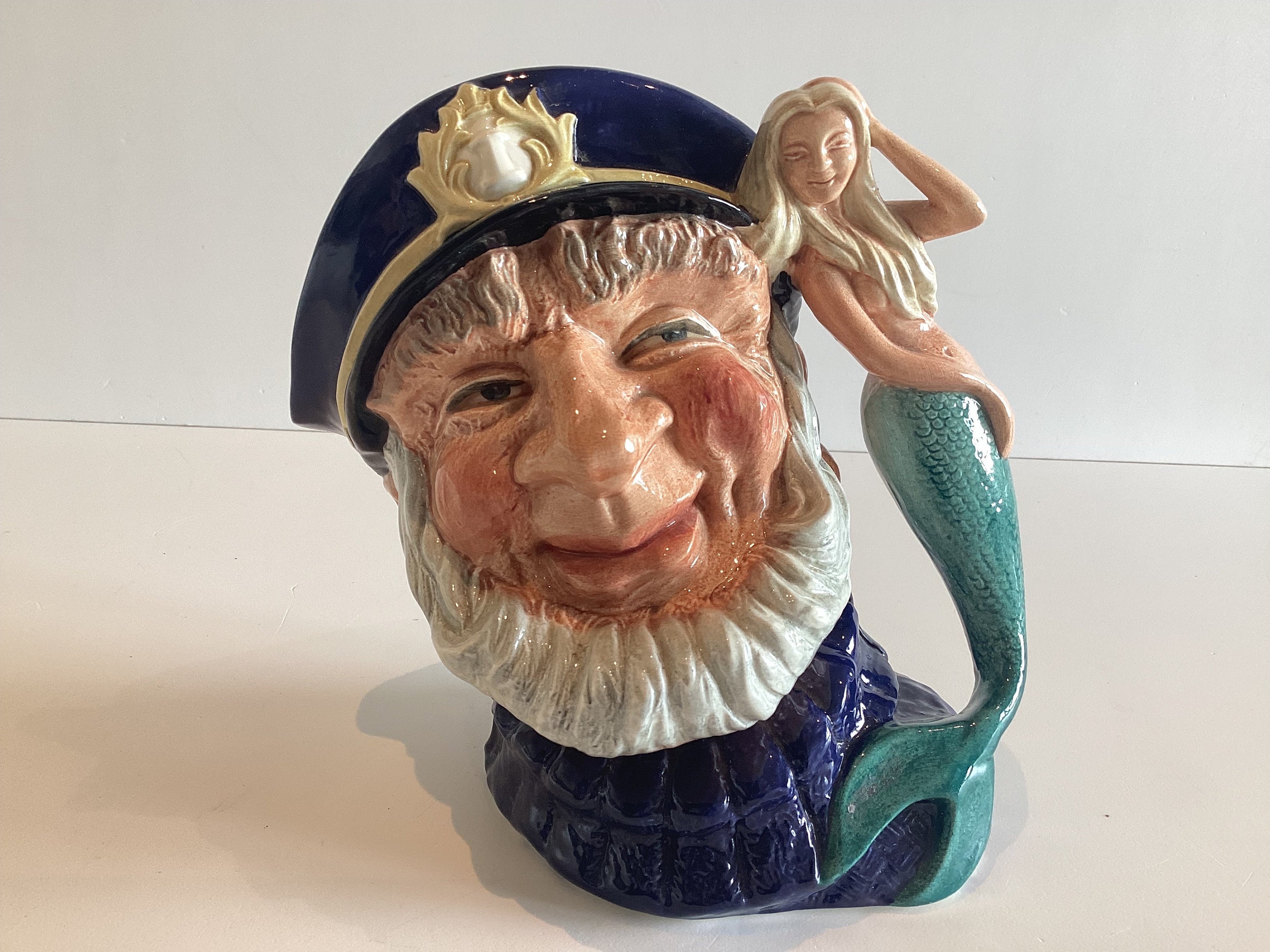 Vintage Royal Doulton Character Jug – “Old Salt” with Mermaid Handle – Made in England — photo 3 of 9