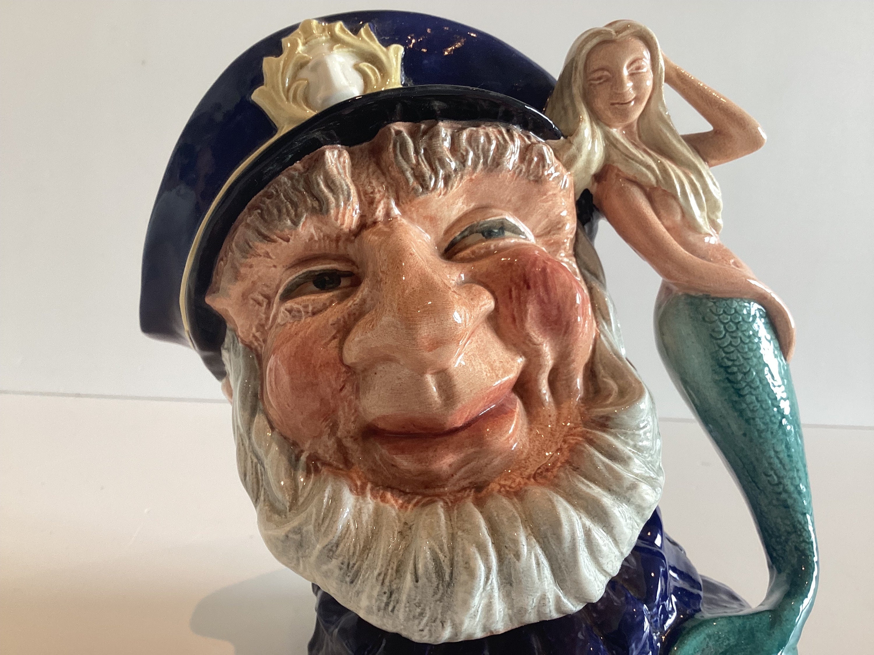 Vintage Royal Doulton Character Jug – “Old Salt” with Mermaid Handle – Made in England — photo 4 of 9