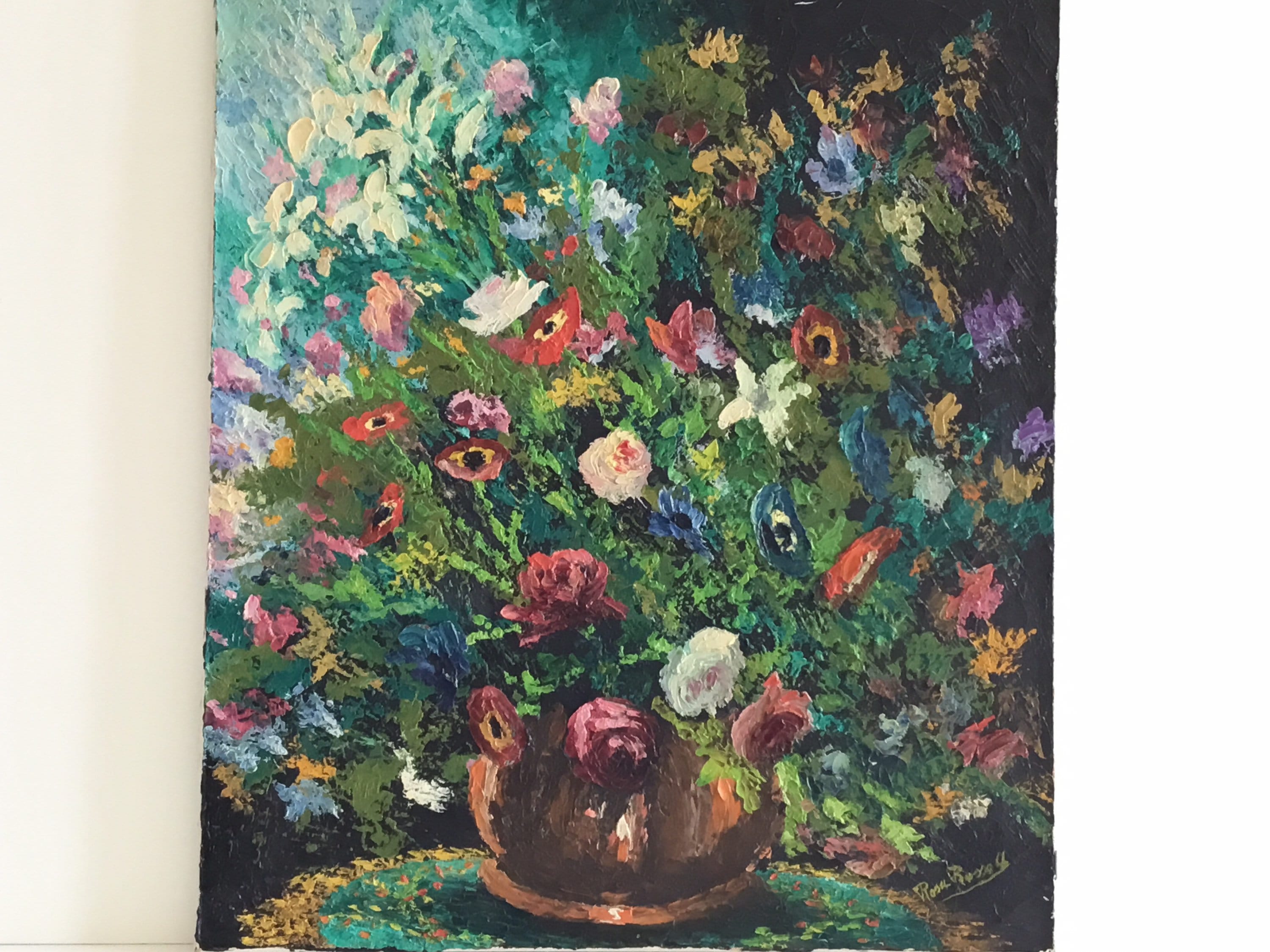 Oil Painting Floral Composition – Vintage French-Italian Art (1950s) — photo 2 of 11