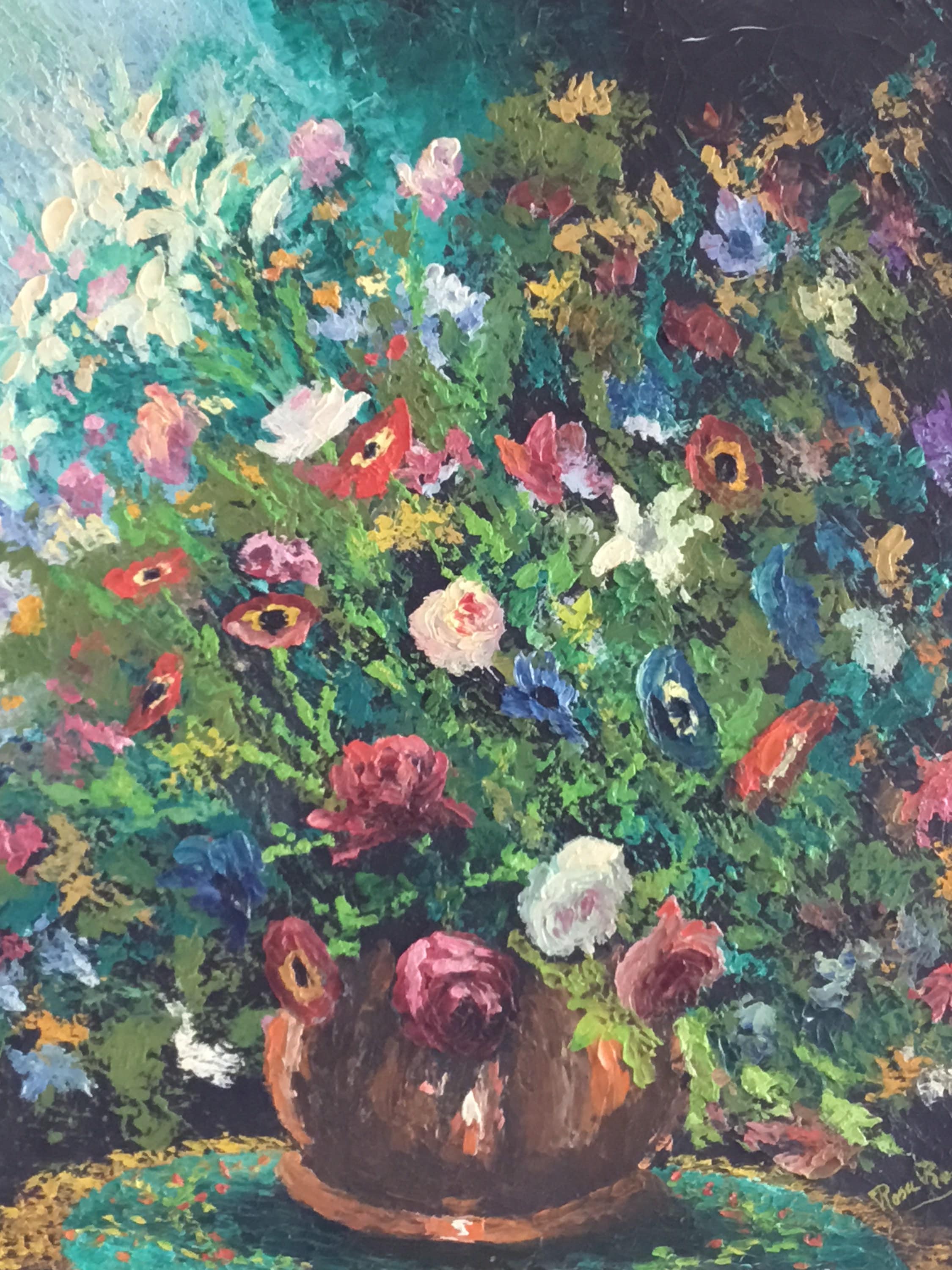 Oil Painting Floral Composition – Vintage French-Italian Art (1950s) — photo 3 of 11
