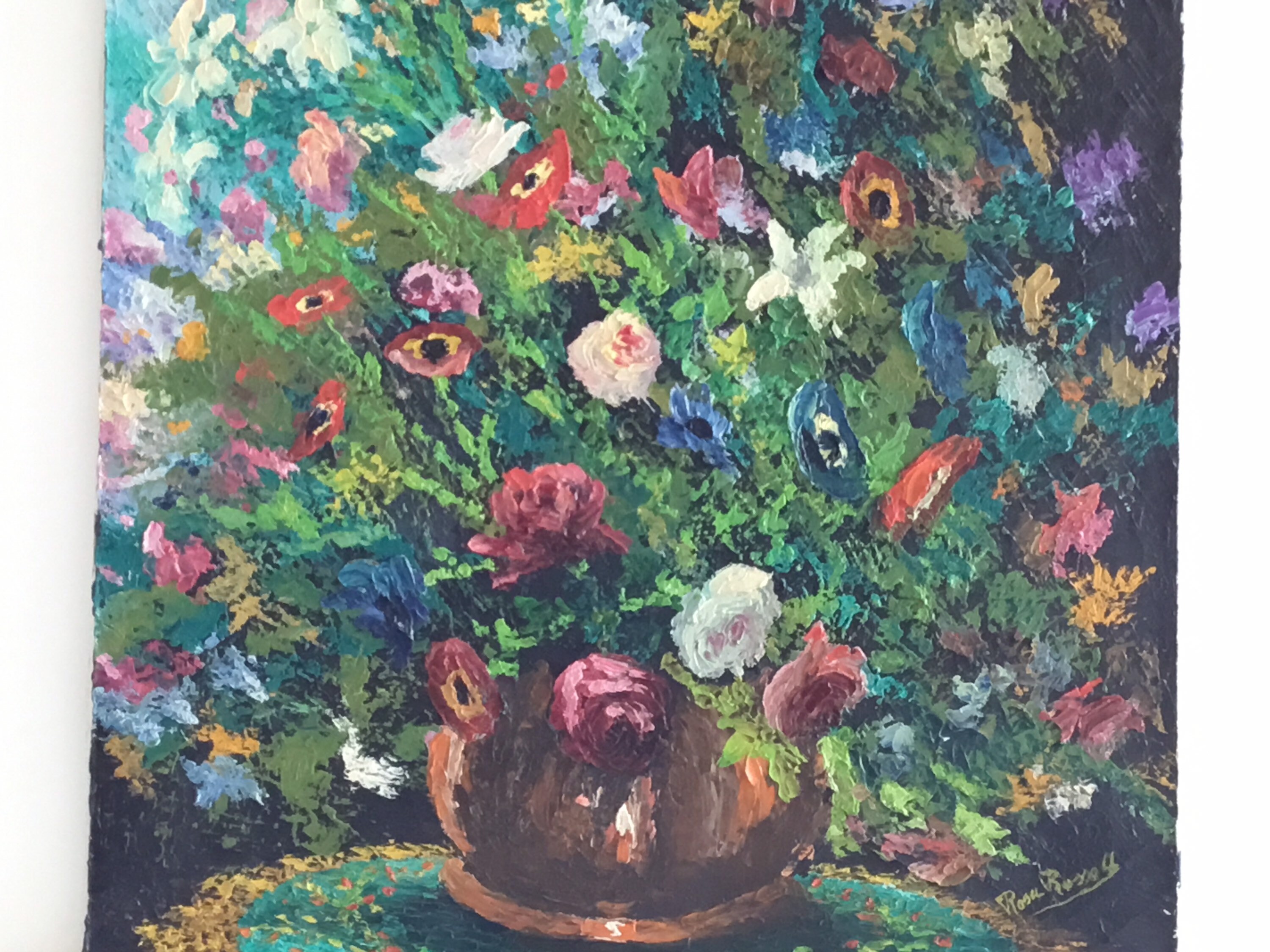 Oil Painting Floral Composition – Vintage French-Italian Art (1950s) — photo 7 of 11