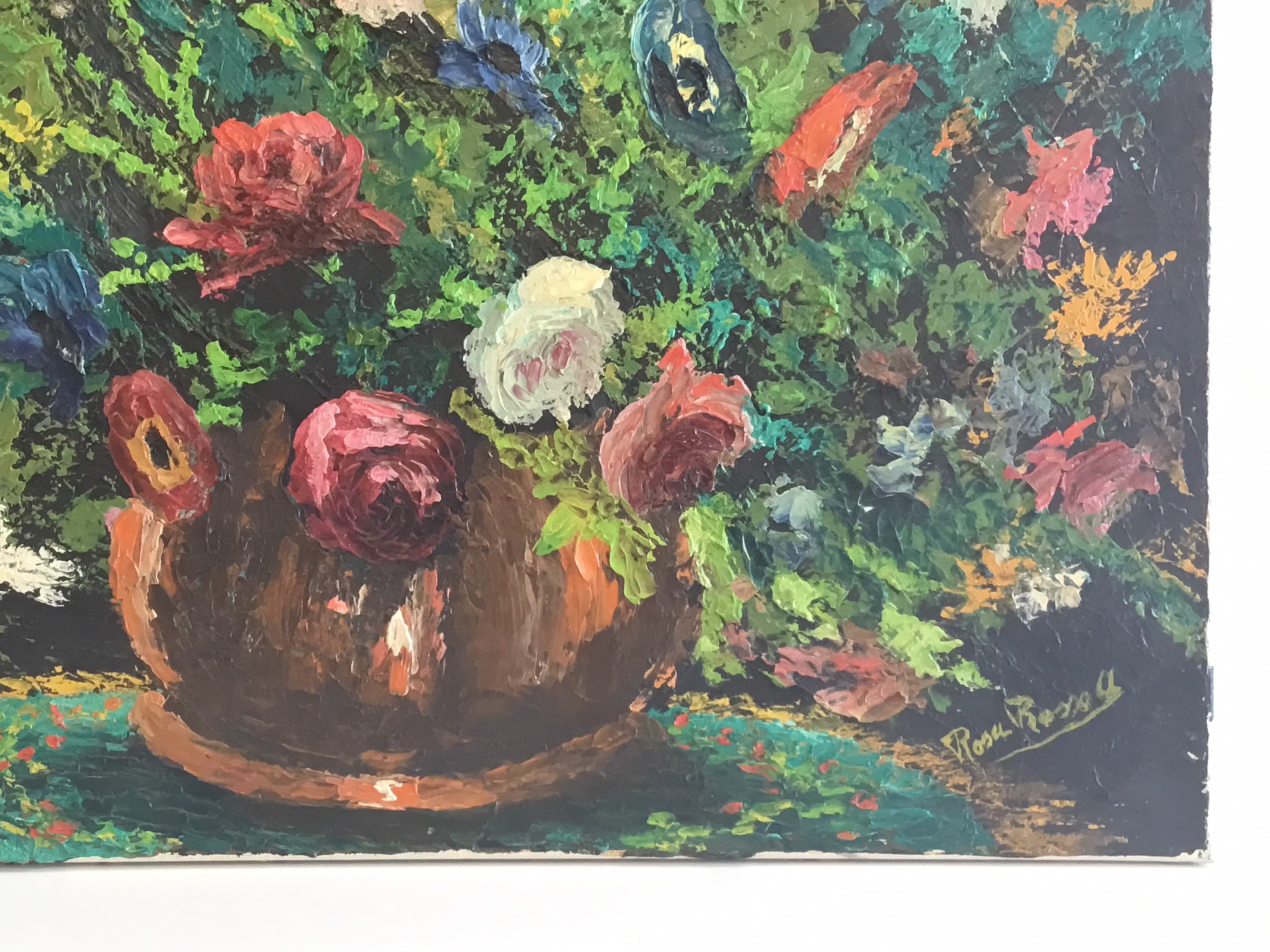 Oil Painting Floral Composition – Vintage French-Italian Art (1950s) — photo 10 of 11