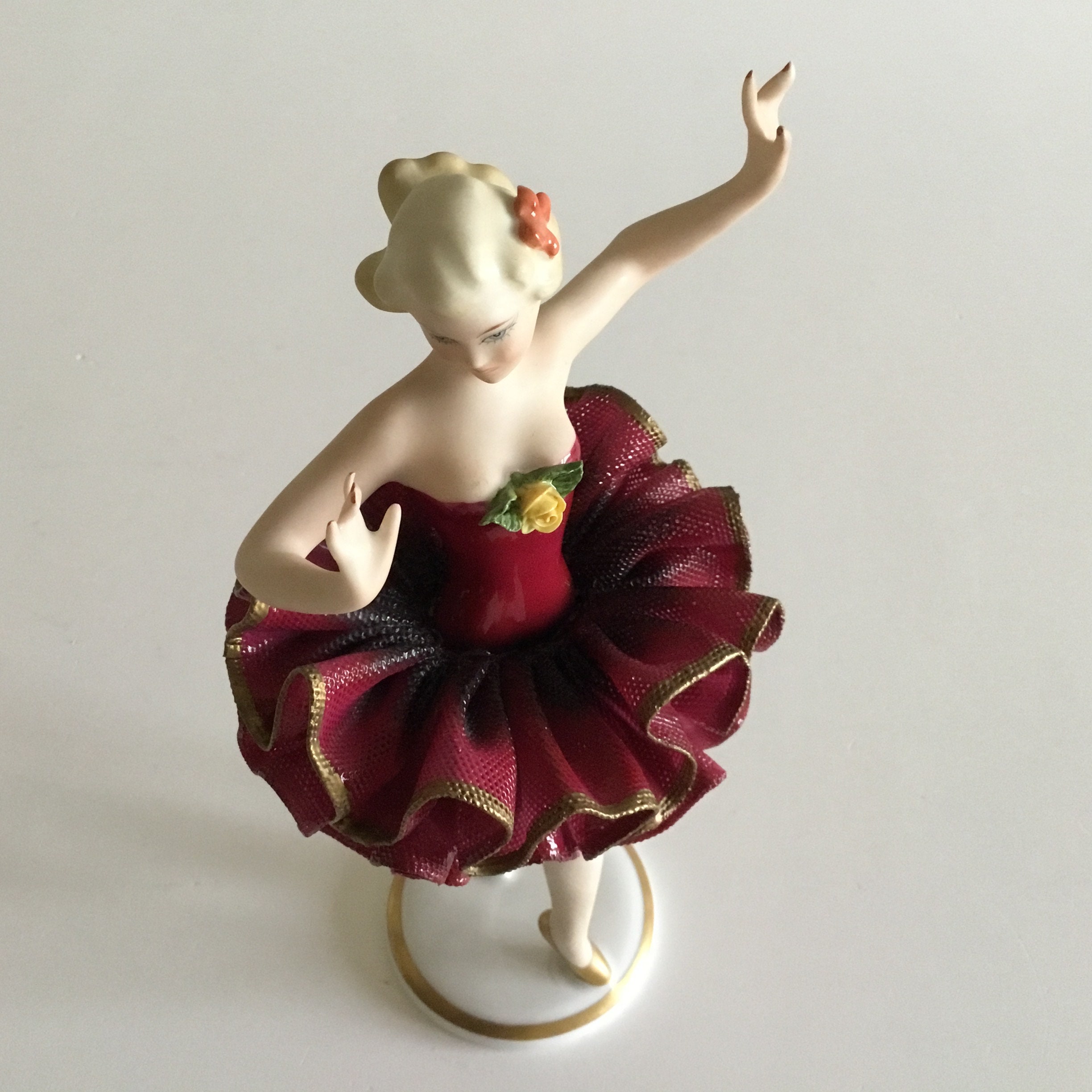 Porcelain Figurine | Rare Gerold Bavaria Ballerina (1960s) W. Germany 6557 — photo 10 of 11