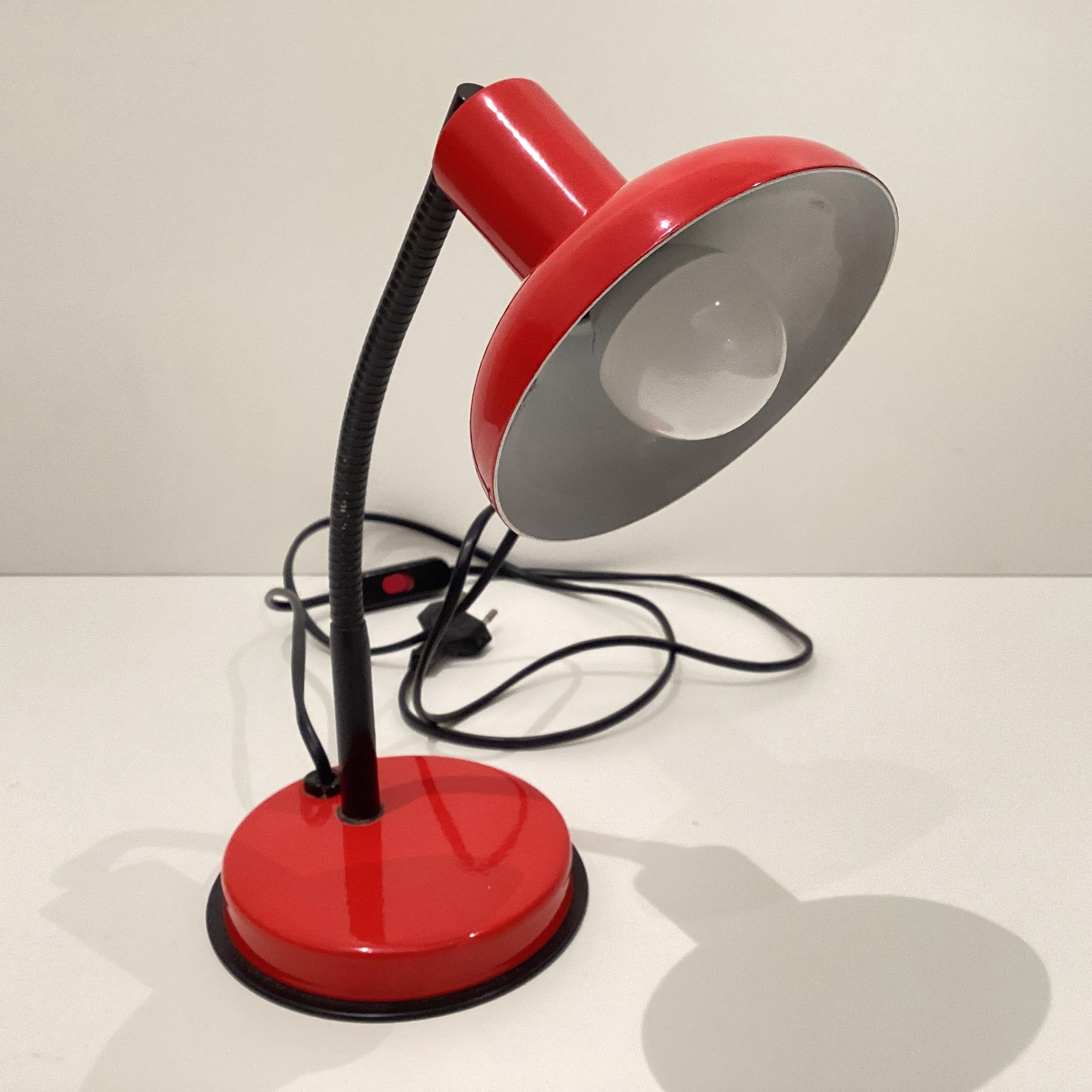 Vintage Desk Lamp | Veneta Lumi Italy 1970s, Flexible Tube Painted Aluminum Design — photo 6 of 8