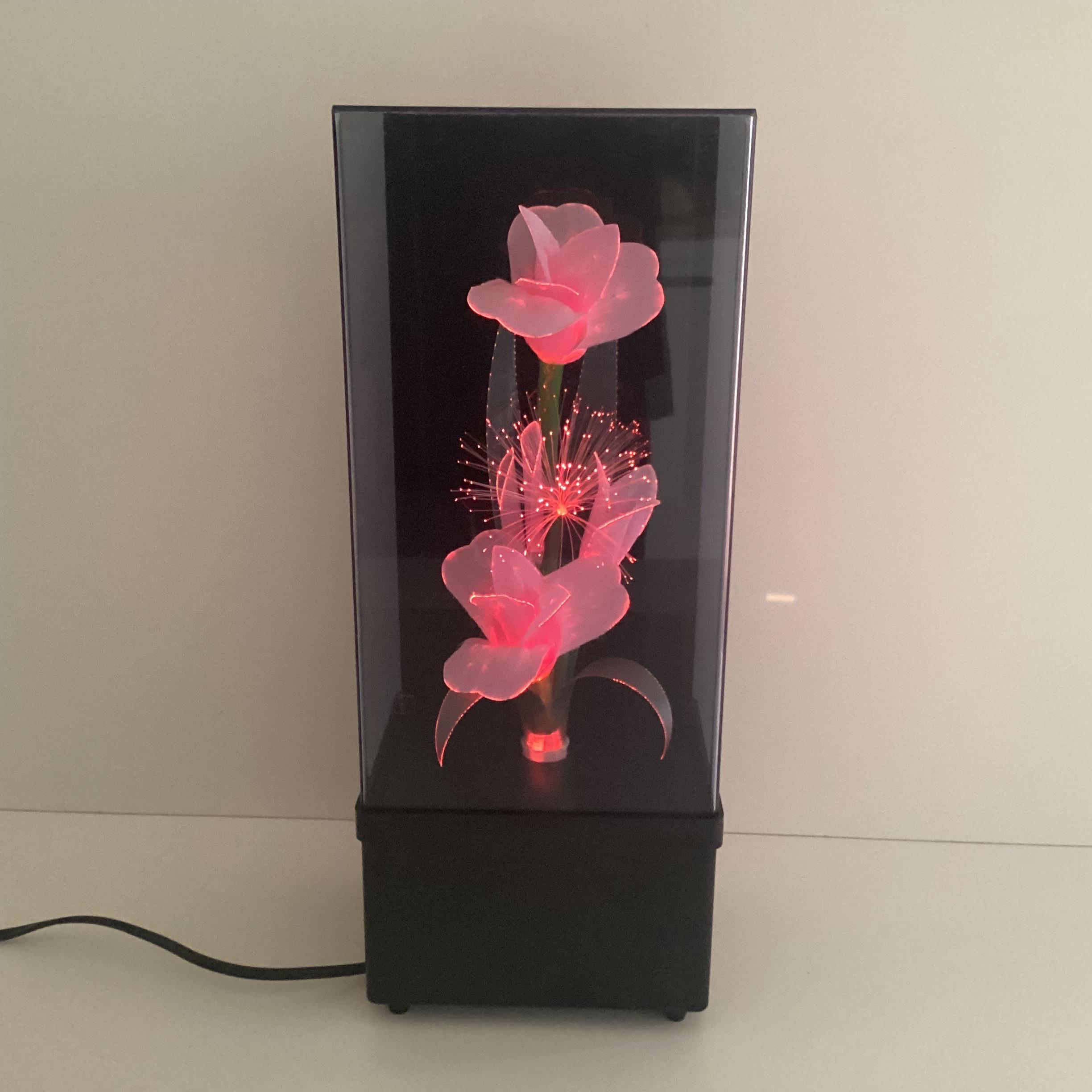 Night Lamp | 1970s Vintage Optic Fiber Flower, Retro Light Decor — photo 3 of 9