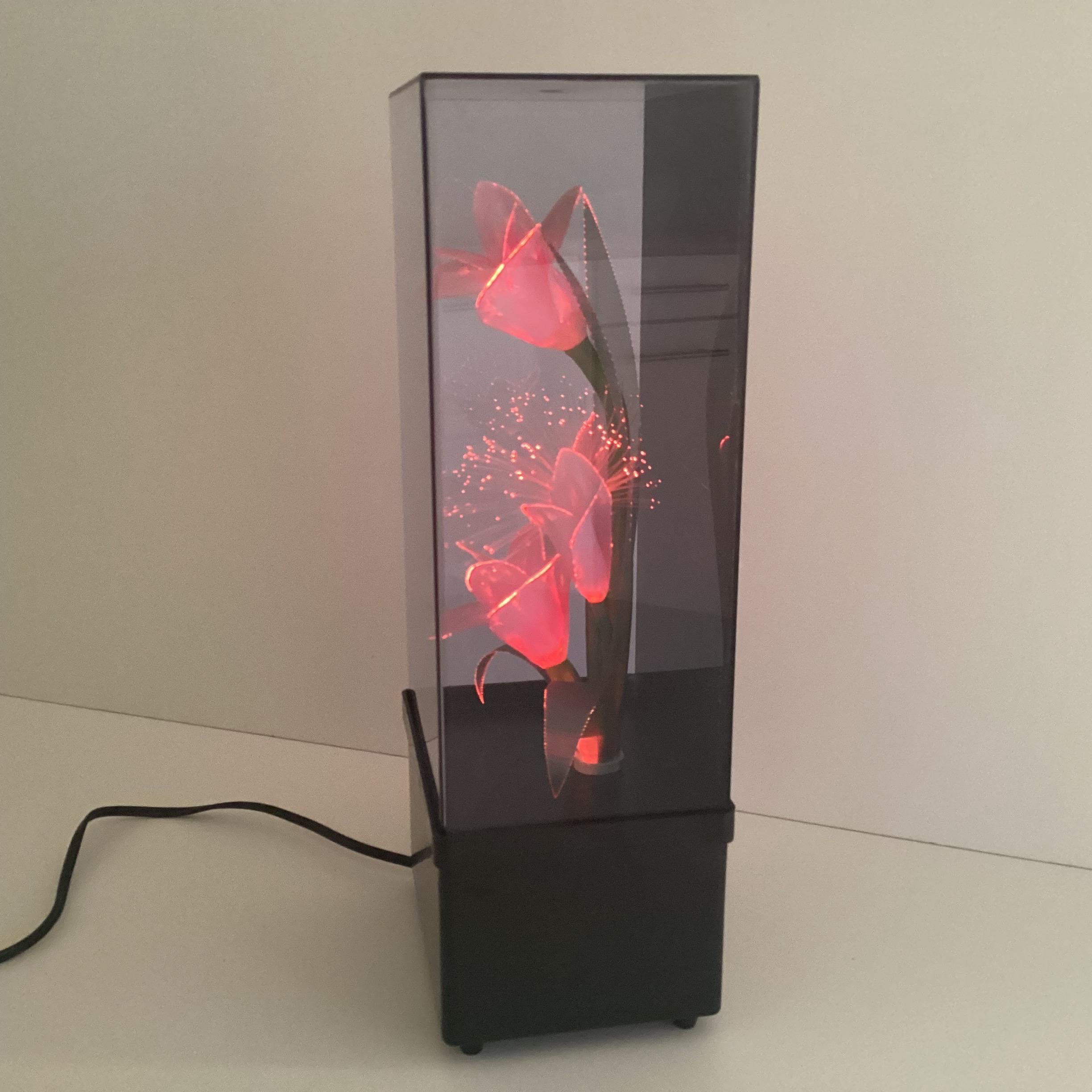Night Lamp | 1970s Vintage Optic Fiber Flower, Retro Light Decor — photo 5 of 9
