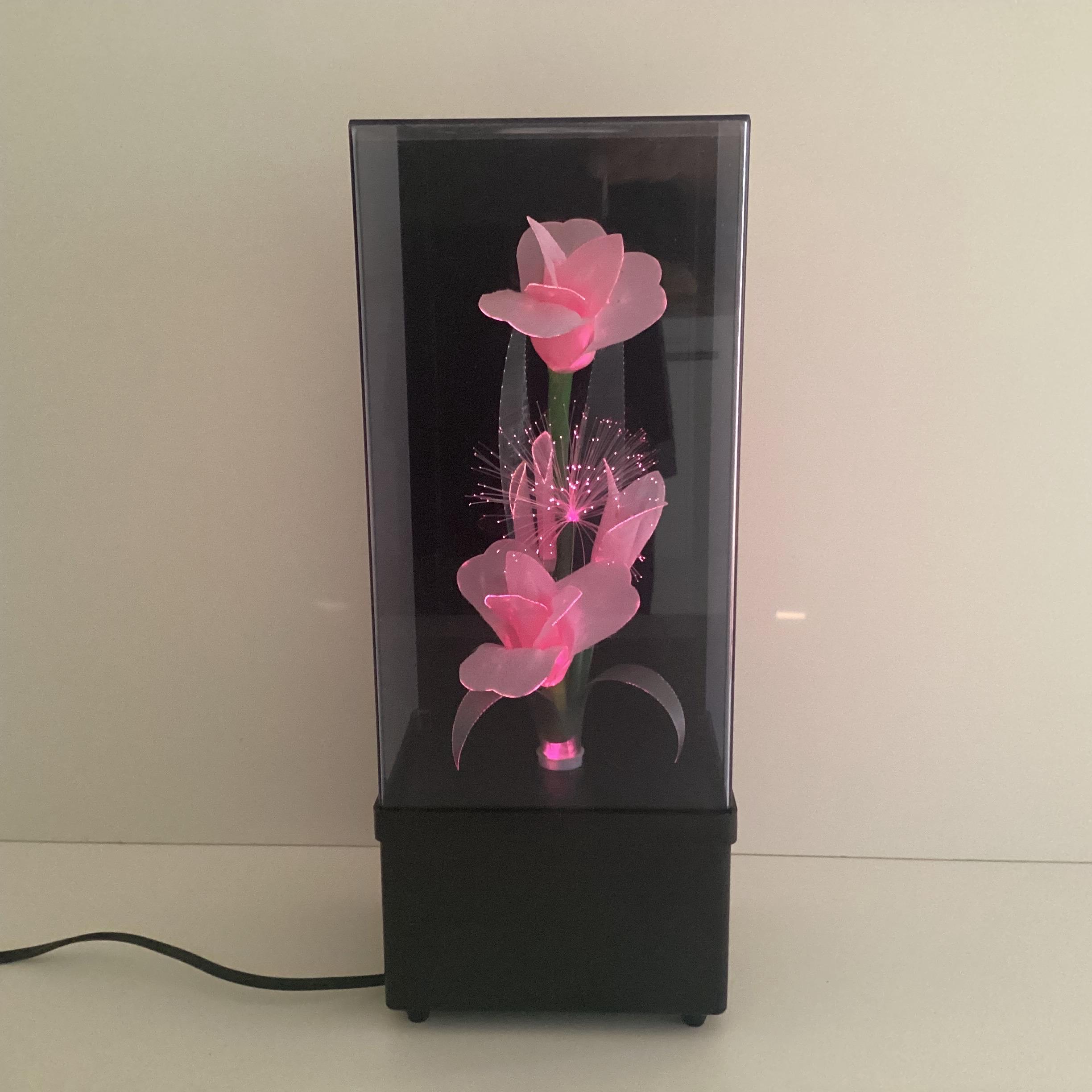 Night Lamp | 1970s Vintage Optic Fiber Flower, Retro Light Decor — photo 6 of 9
