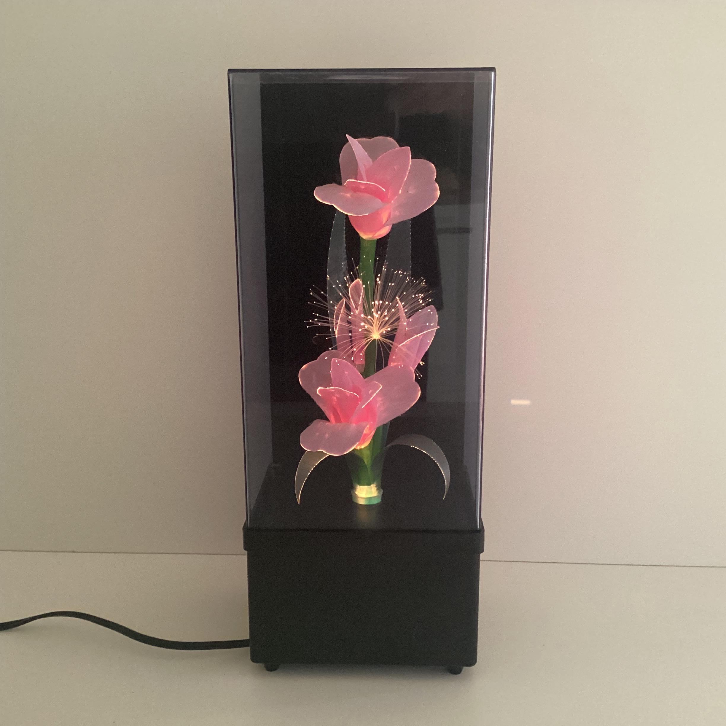 Night Lamp | 1970s Vintage Optic Fiber Flower, Retro Light Decor — photo 8 of 9