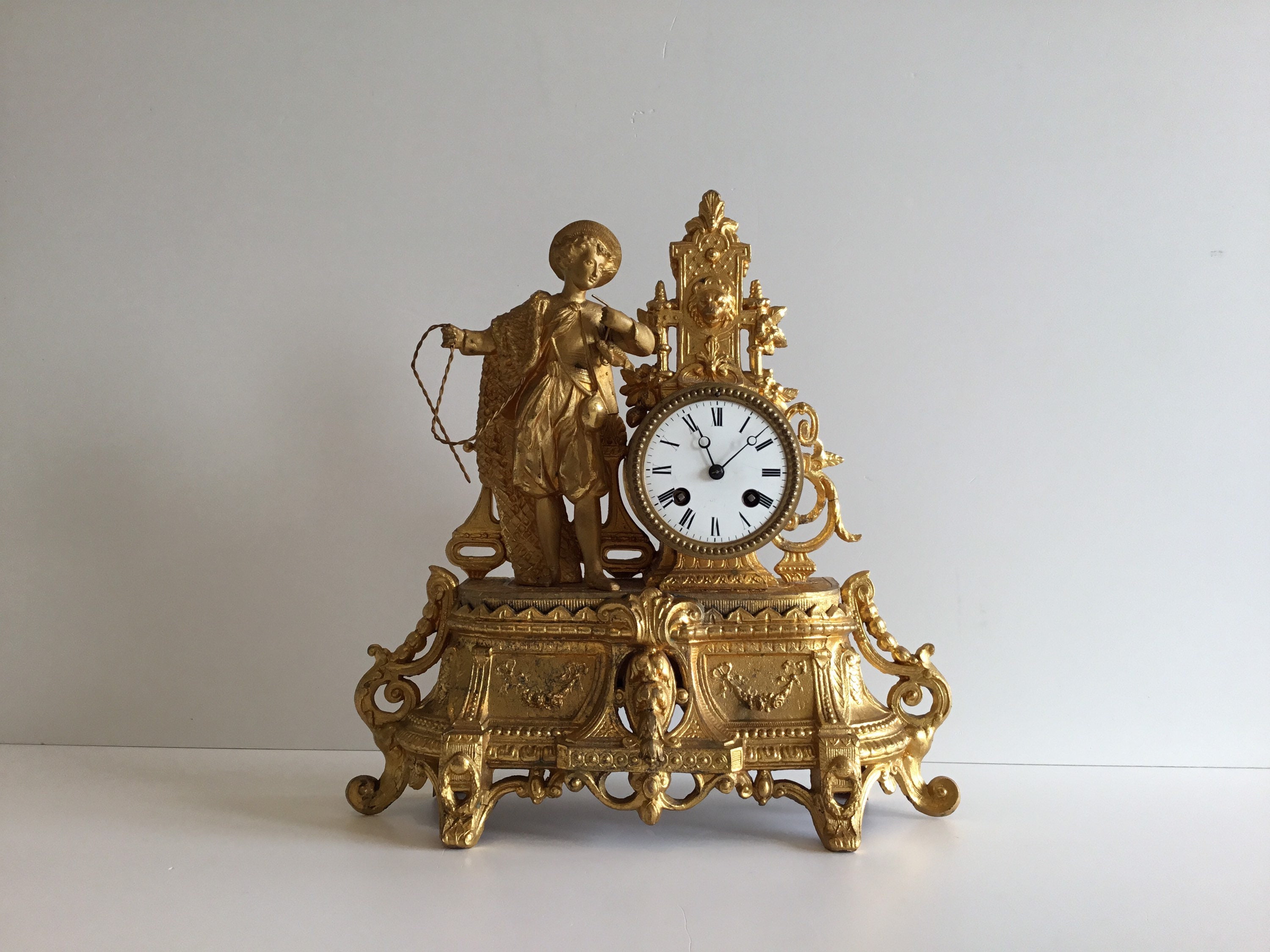 Antique Clock | French Gilded Pendulum by Barrard & Vignon, Samuel Marti Movement — photo 2 of 11