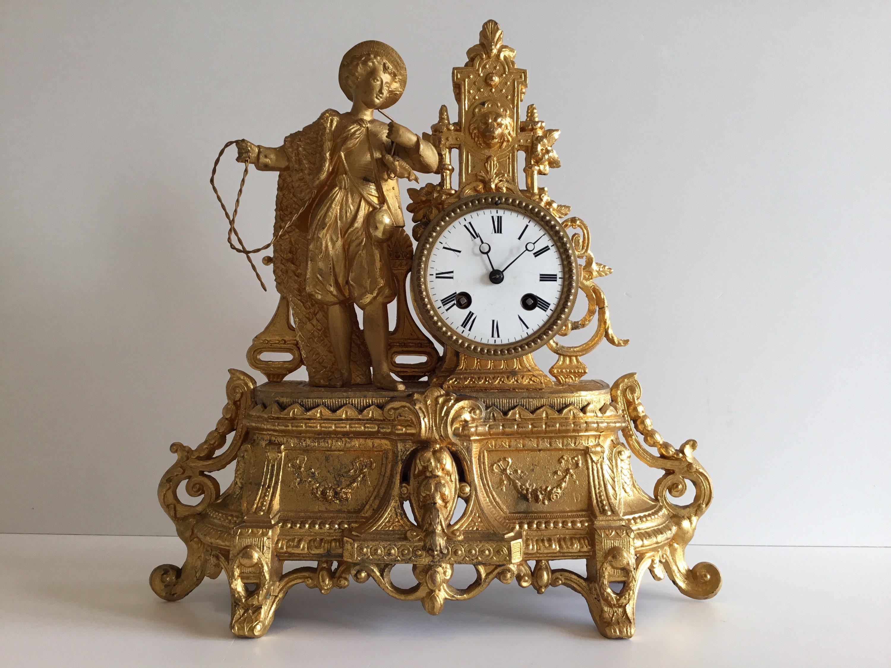 Antique Clock | French Gilded Pendulum by Barrard & Vignon, Samuel Marti Movement — photo 3 of 11