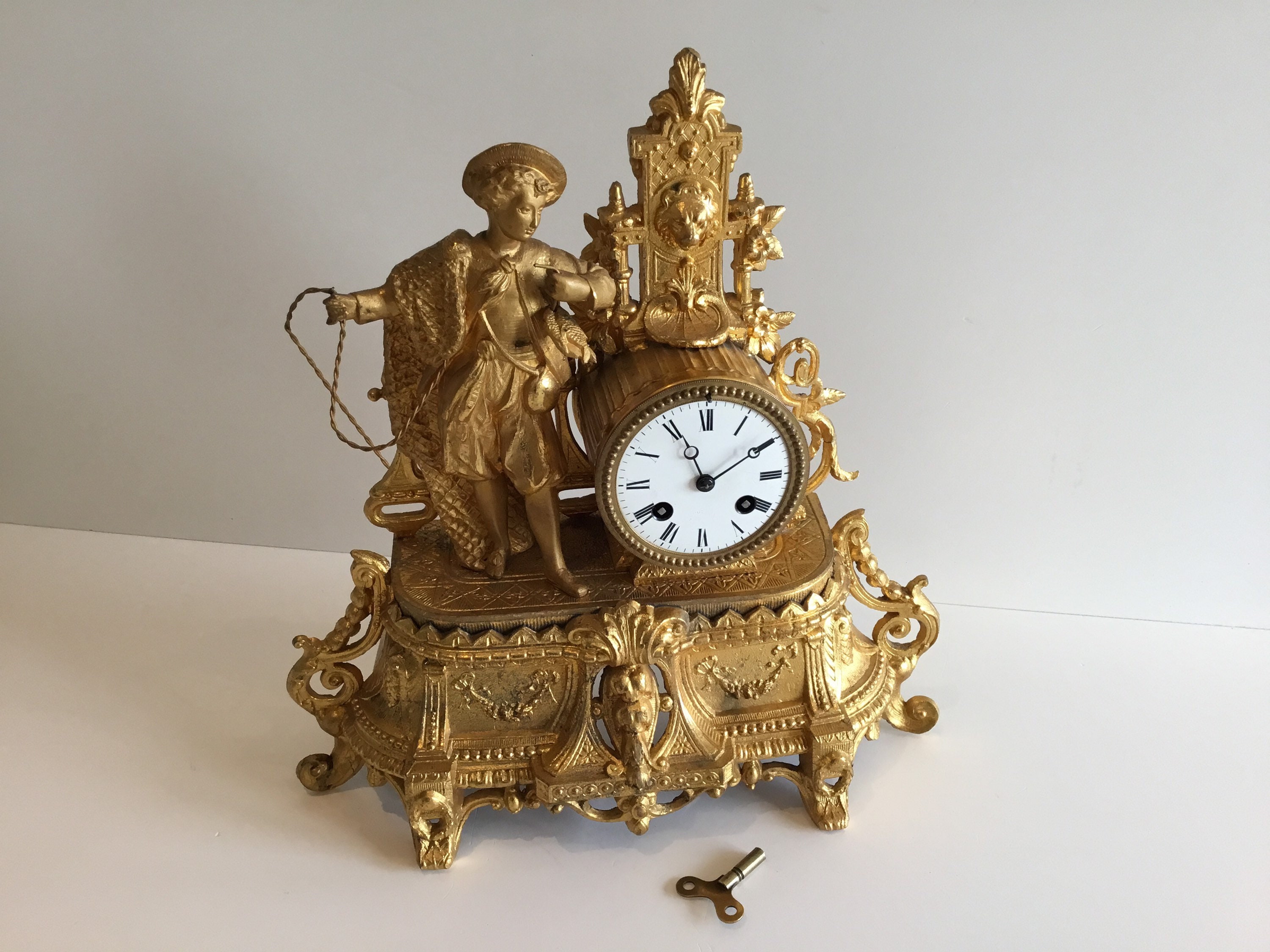 Antique Clock | French Gilded Pendulum by Barrard & Vignon, Samuel Marti Movement — photo 4 of 11