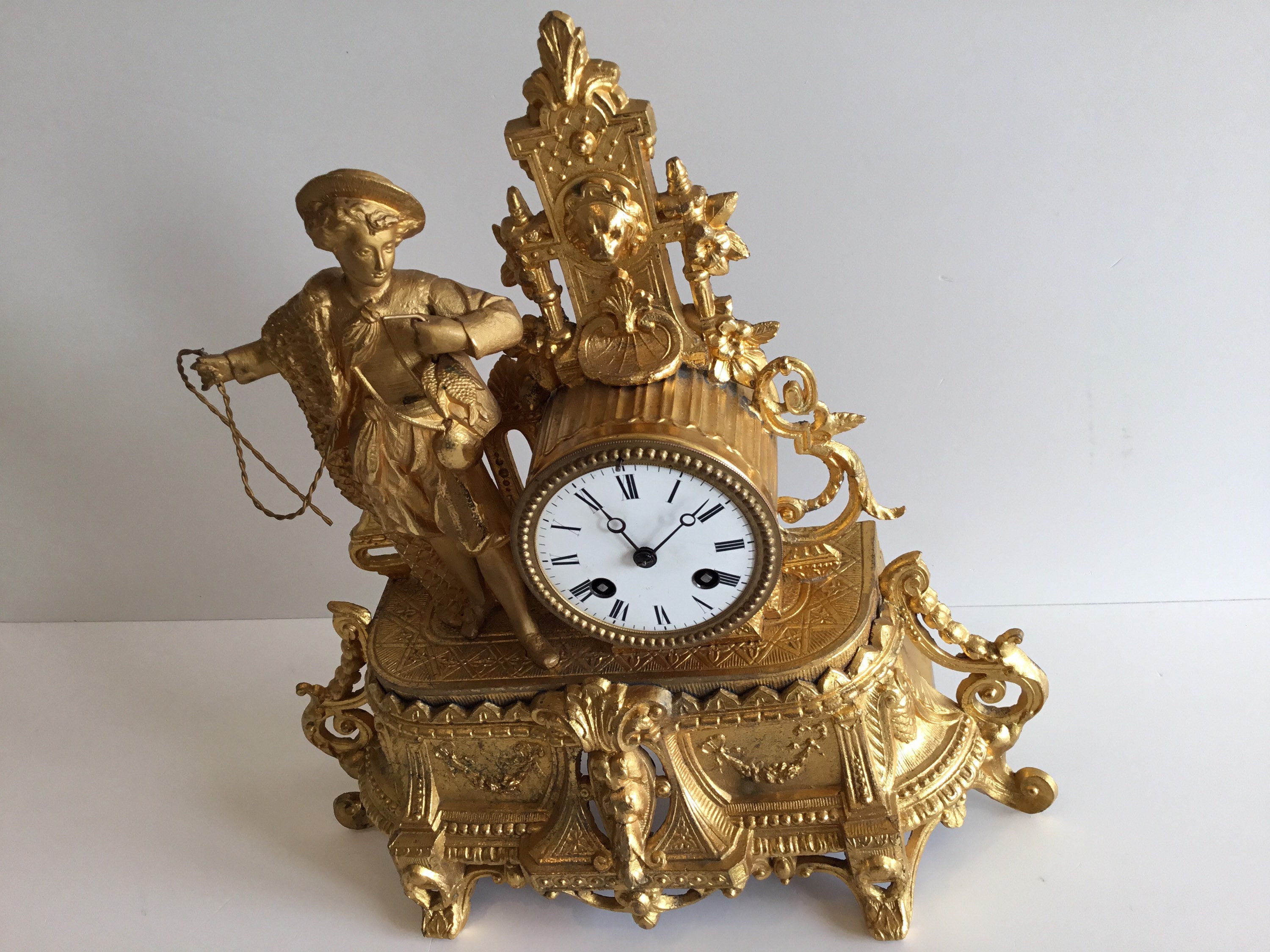 Antique Clock | French Gilded Pendulum by Barrard & Vignon, Samuel Marti Movement — photo 5 of 11