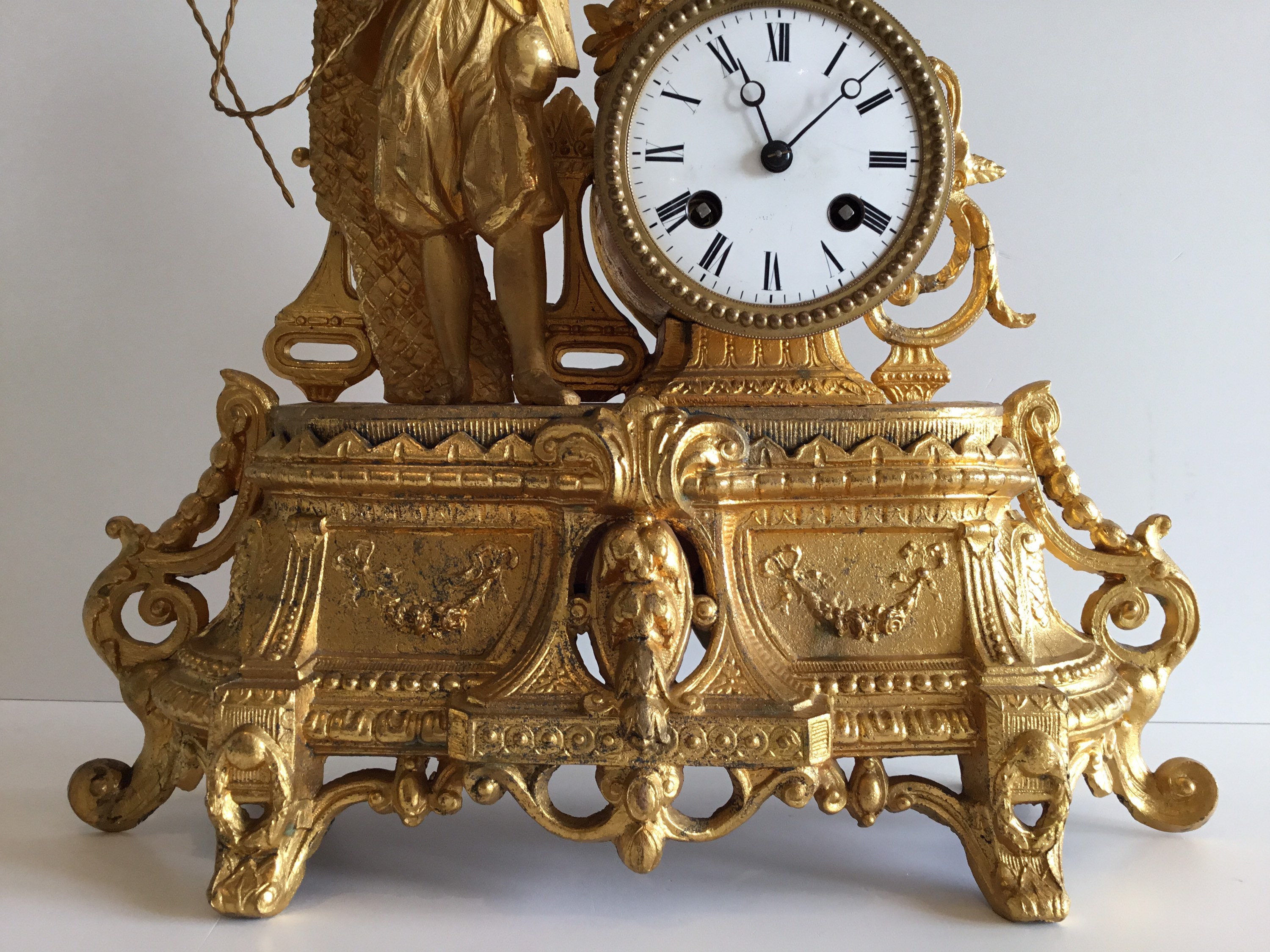 Antique Clock | French Gilded Pendulum by Barrard & Vignon, Samuel Marti Movement — photo 7 of 11