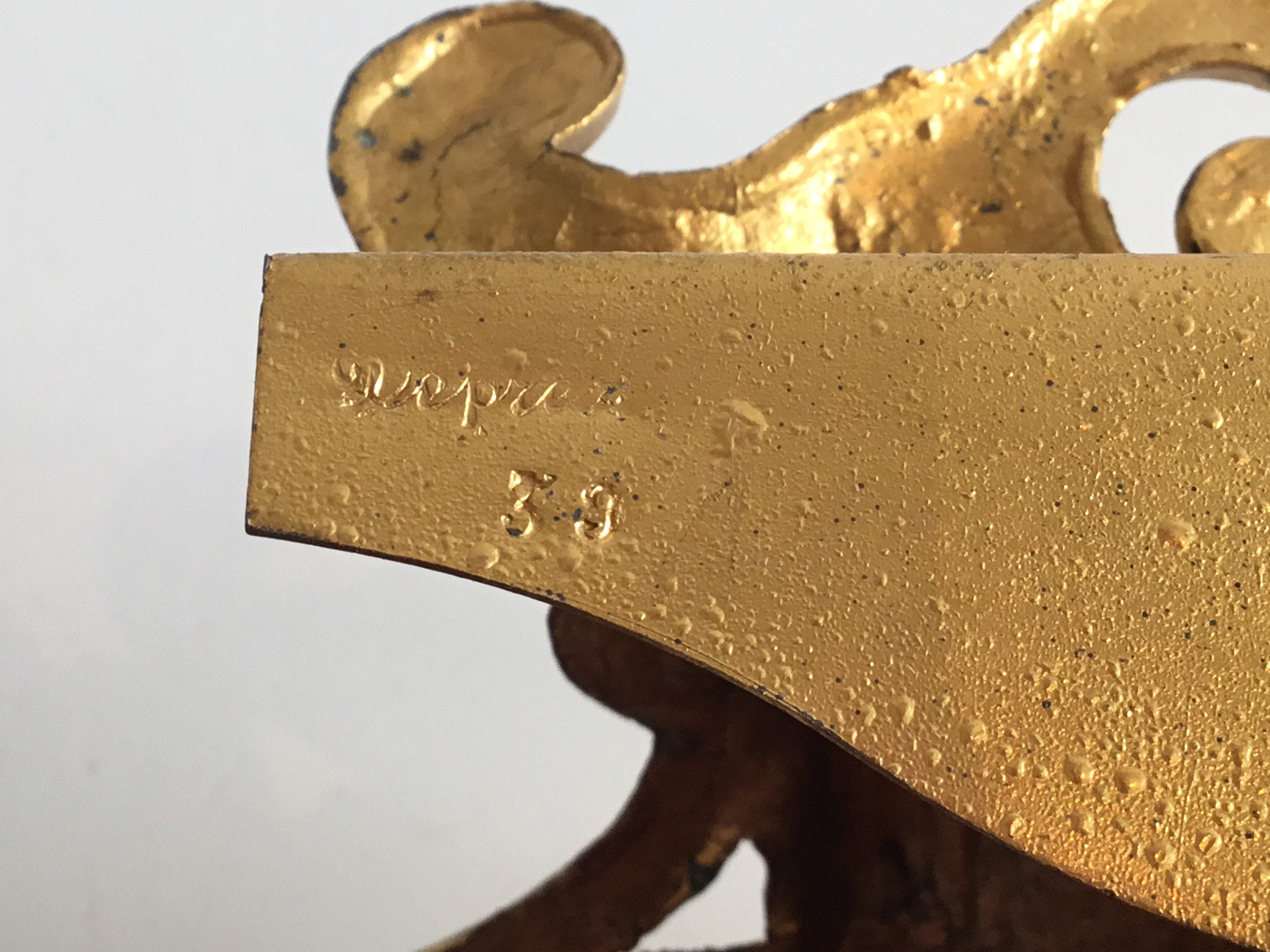 Antique Clock | French Gilded Pendulum by Barrard & Vignon, Samuel Marti Movement — photo 9 of 11
