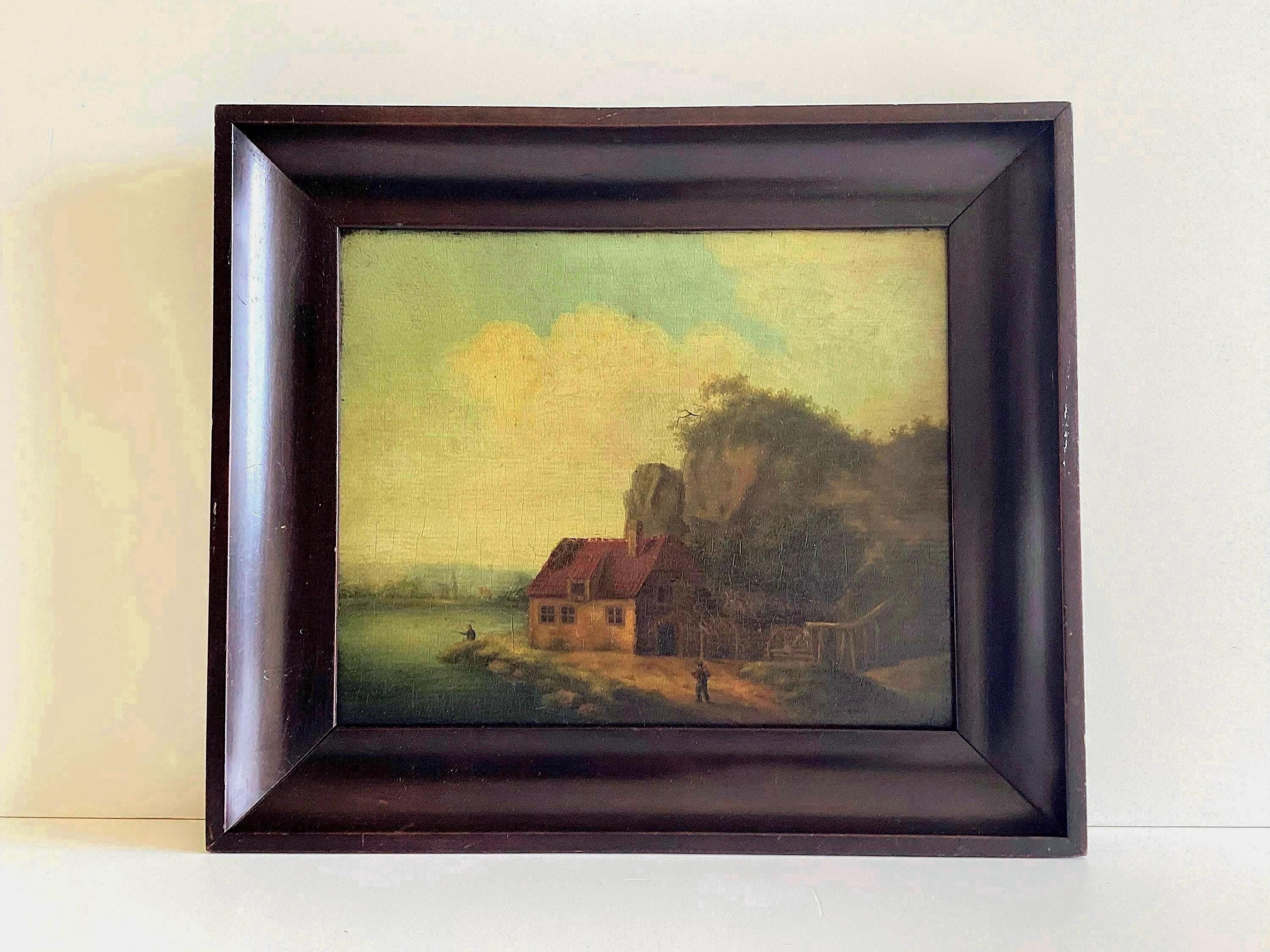 Vintage Landscape | 17th Century Oil on Panel, Dutch Old Master Style — photo 4 of 8