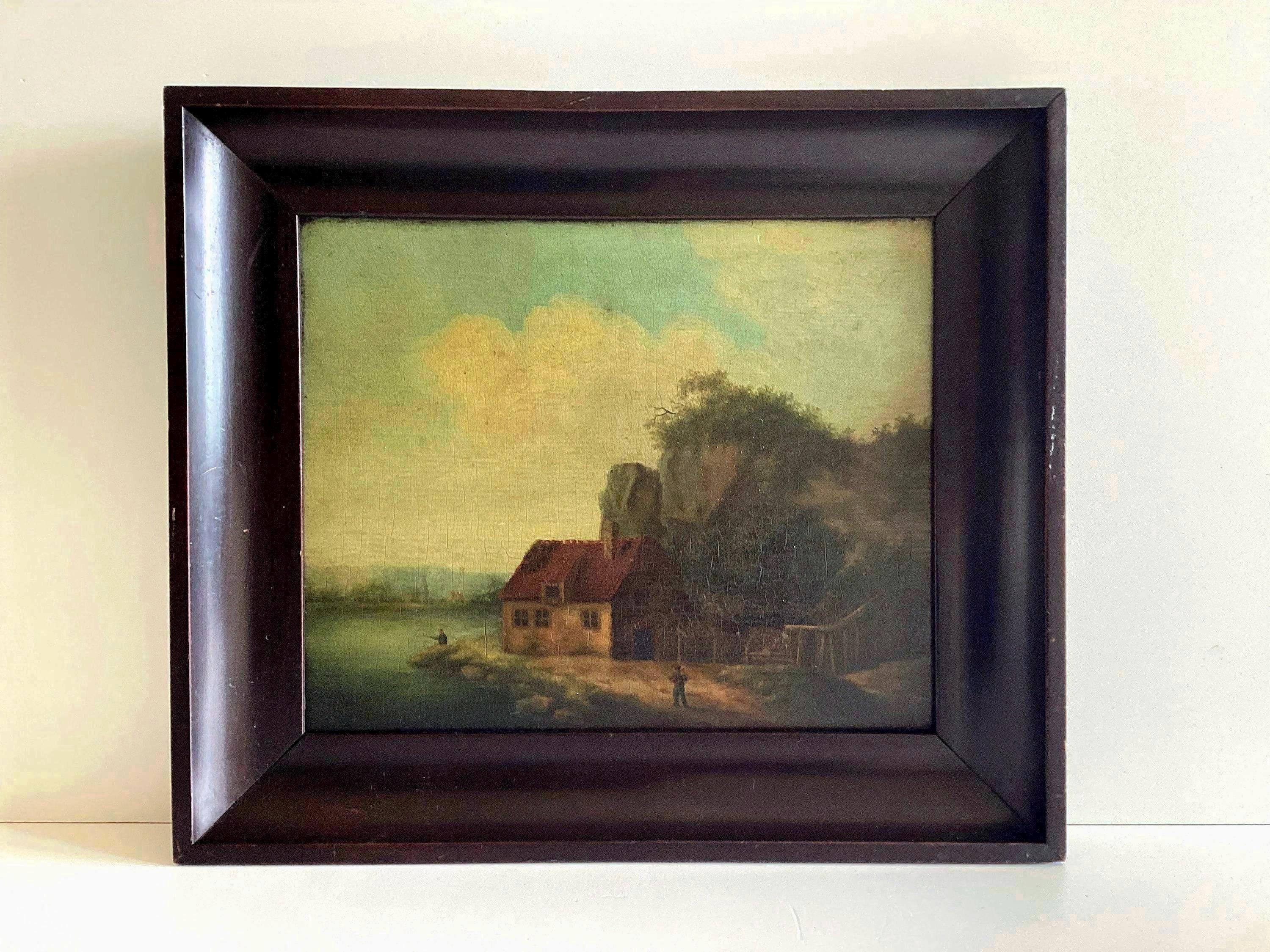 Vintage Landscape | 17th Century Oil on Panel, Dutch Old Master Style — photo 6 of 8