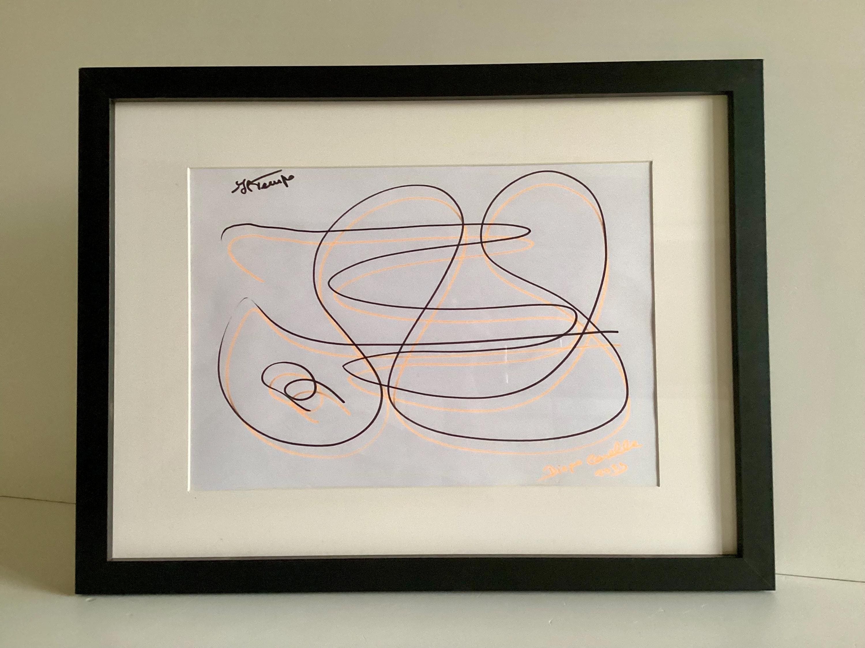Abstract Drawing | Diego Casella-Pc-1954 "Il Tempo" Minimal Ink Art, Contemporary Design — photo 3 of 11