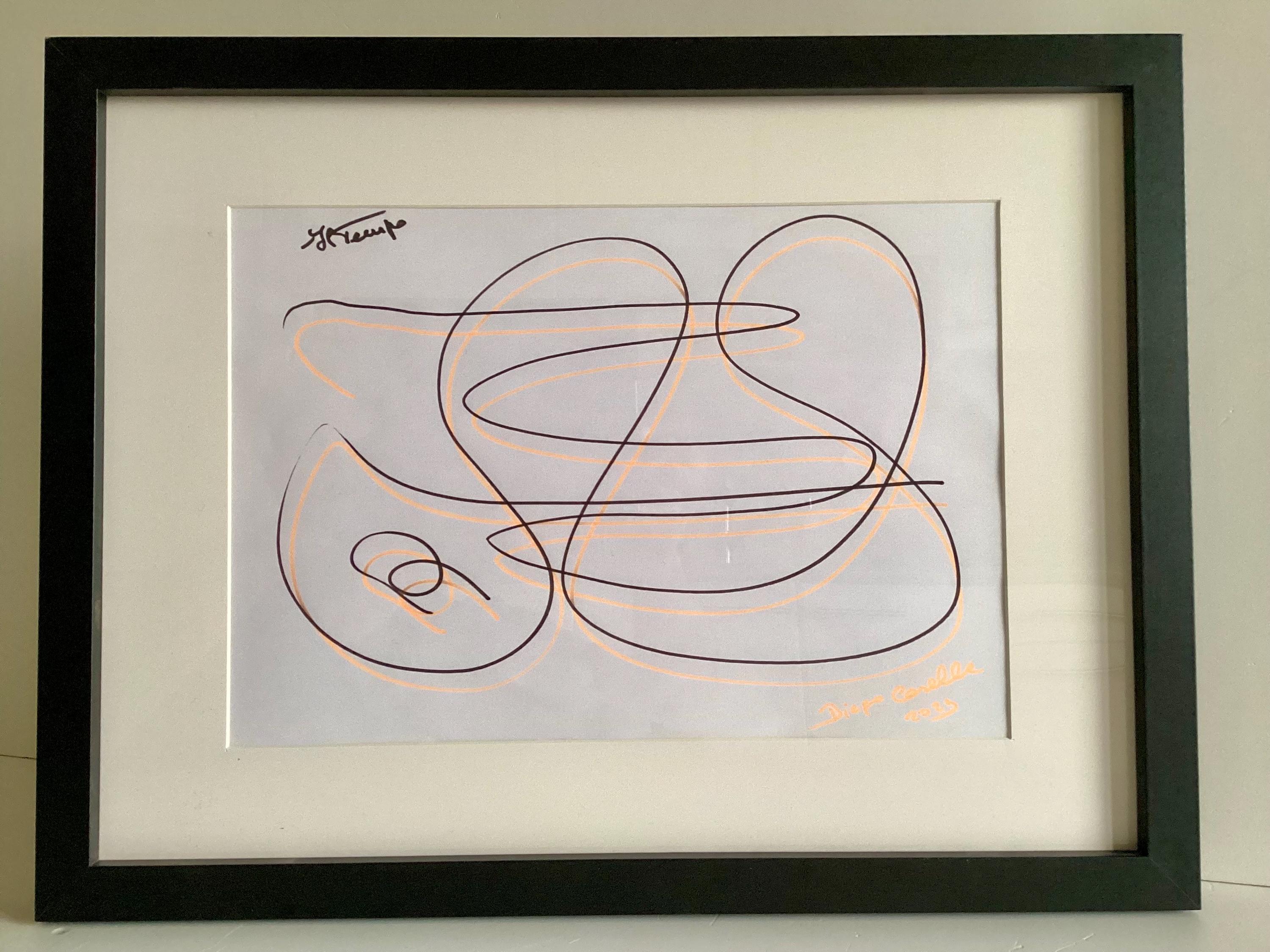 Abstract Drawing | Diego Casella-Pc-1954 "Il Tempo" Minimal Ink Art, Contemporary Design — photo 4 of 11