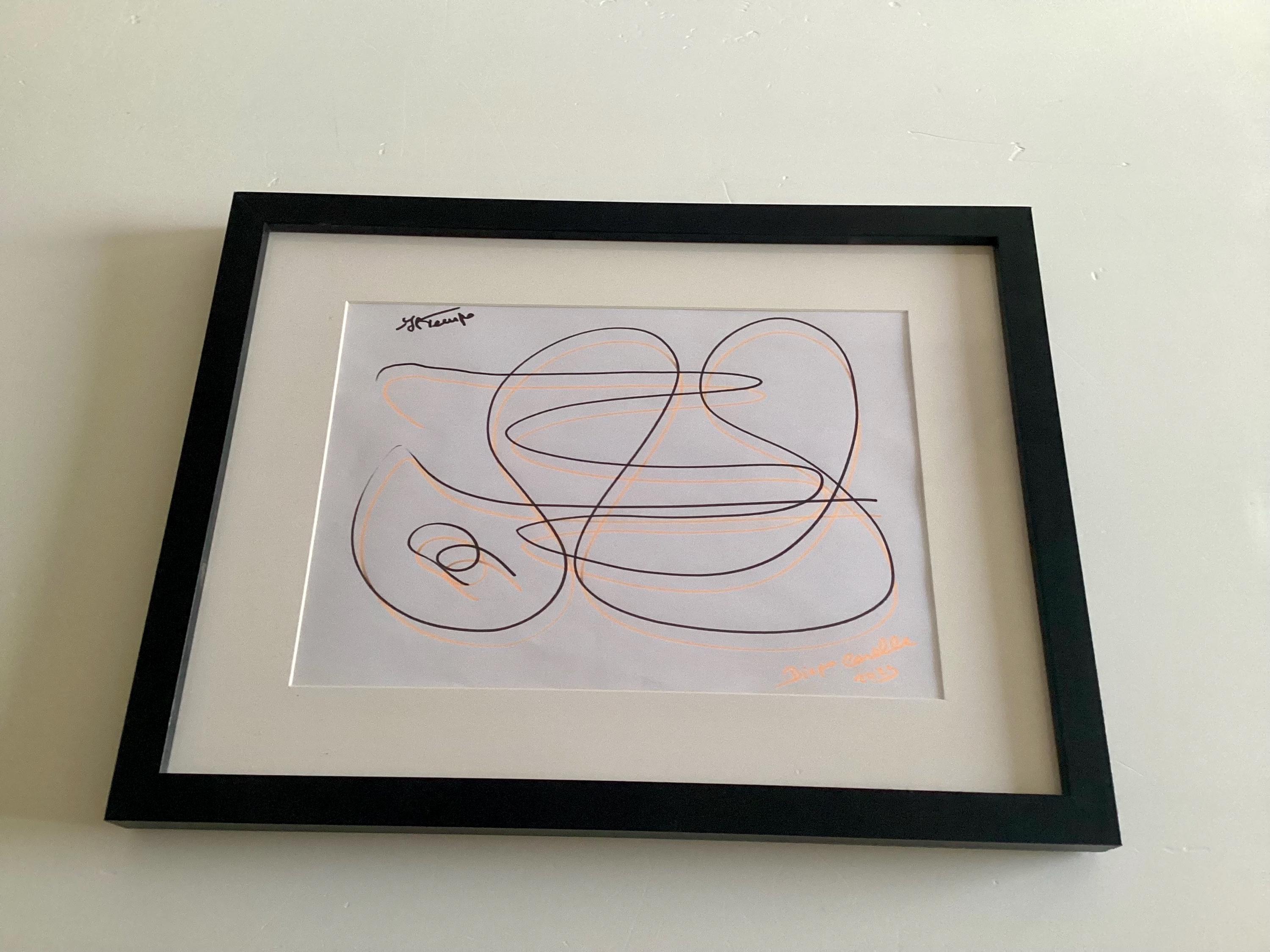 Abstract Drawing | Diego Casella-Pc-1954 "Il Tempo" Minimal Ink Art, Contemporary Design — photo 5 of 11