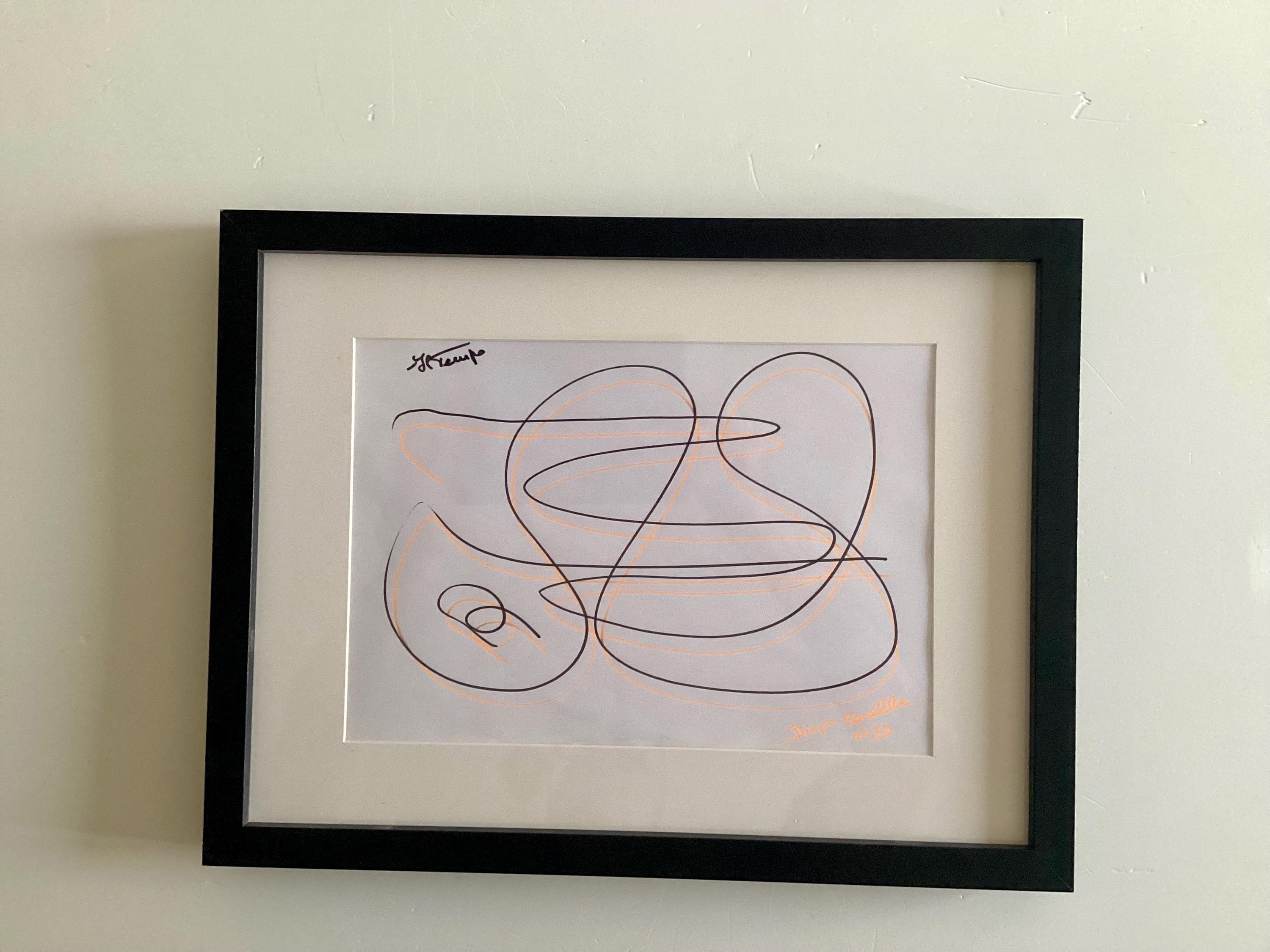 Abstract Drawing | Diego Casella-Pc-1954 "Il Tempo" Minimal Ink Art, Contemporary Design — photo 7 of 11