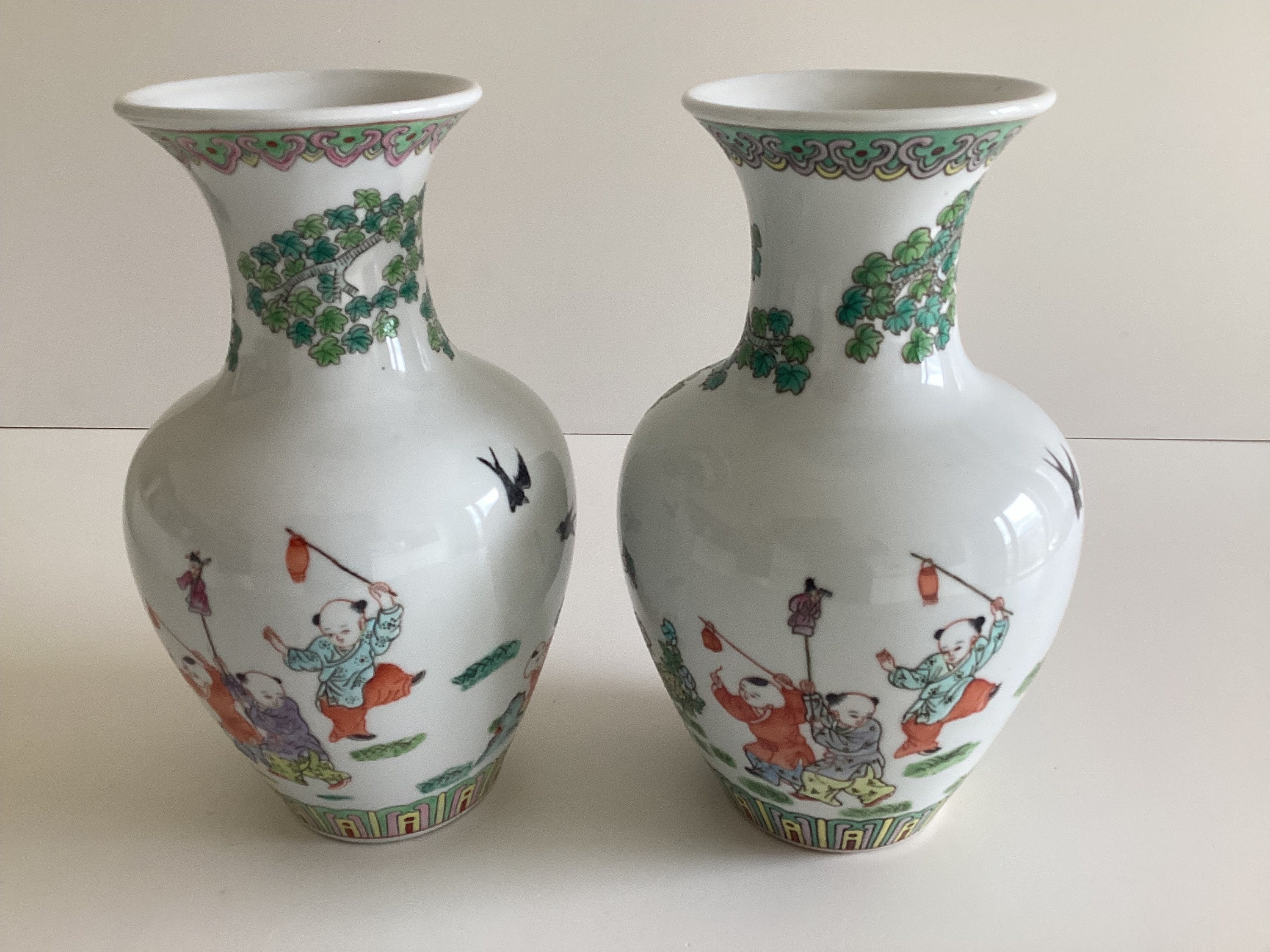 Vintage Chinese Vases – Pair Hand-Painted Porcelain (1970s Maoist Period) — photo 3 of 11