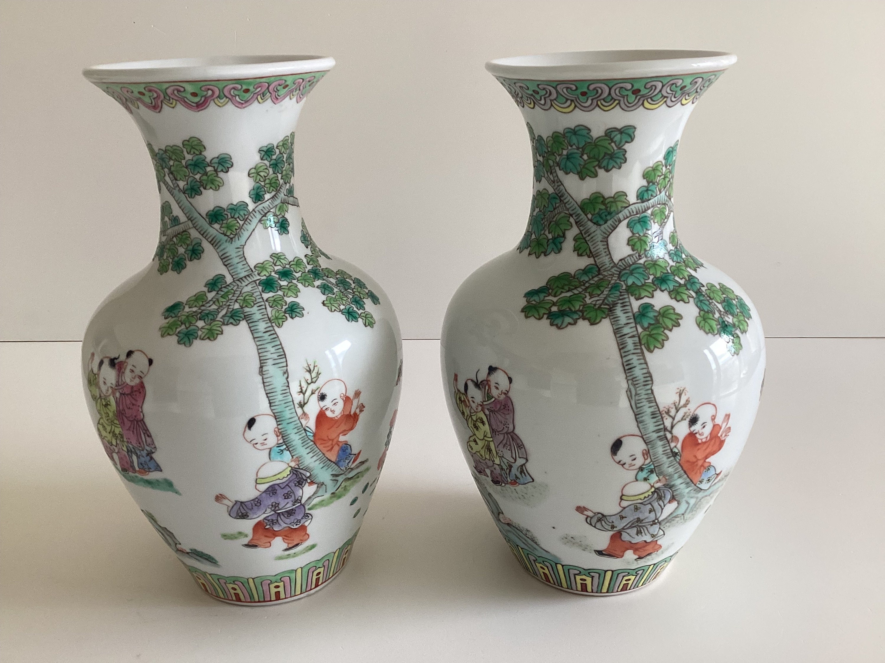 Vintage Chinese Vases – Pair Hand-Painted Porcelain (1970s Maoist Period) — photo 5 of 11