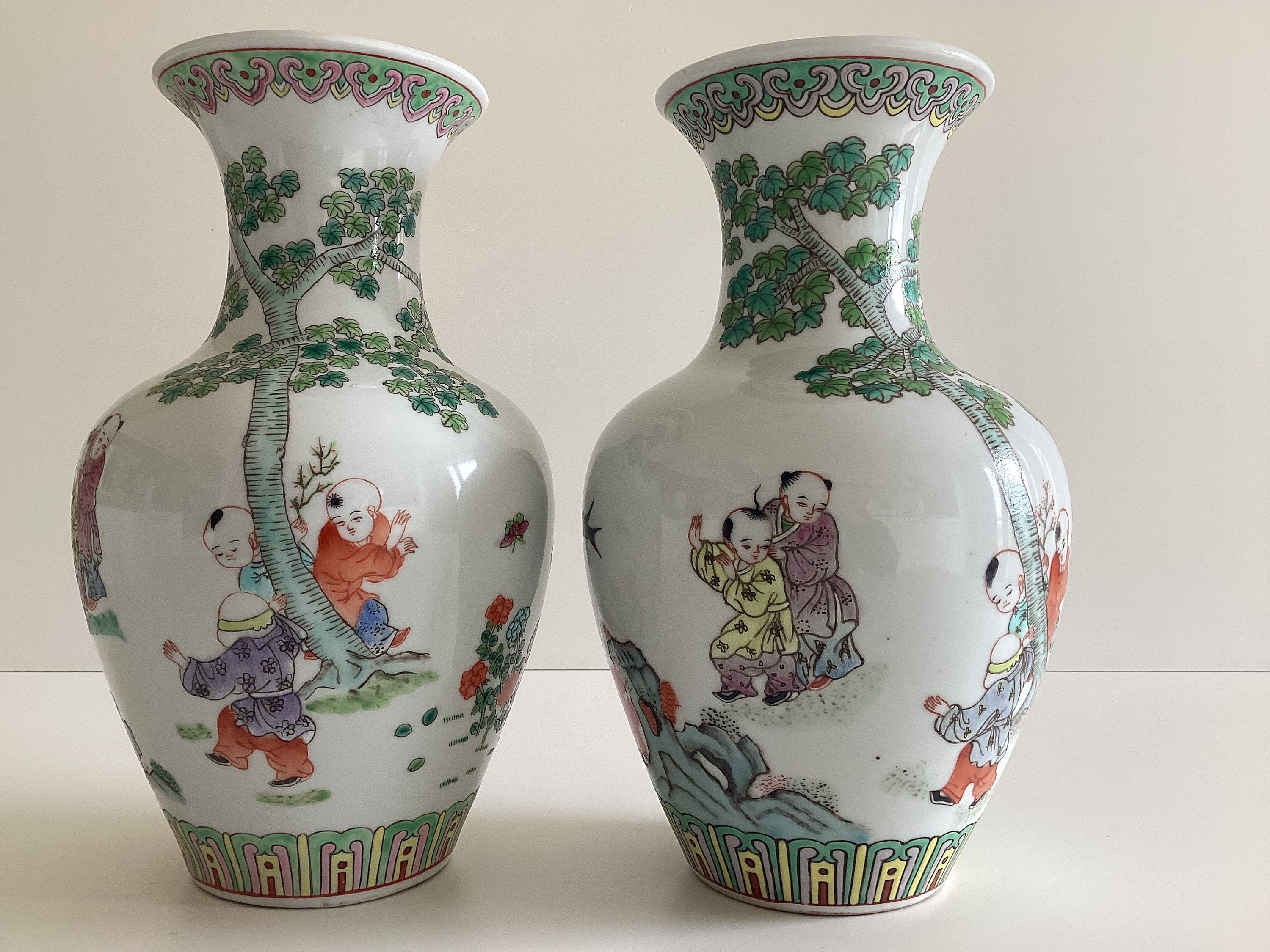 Vintage Chinese Vases – Pair Hand-Painted Porcelain (1970s Maoist Period) — photo 6 of 11