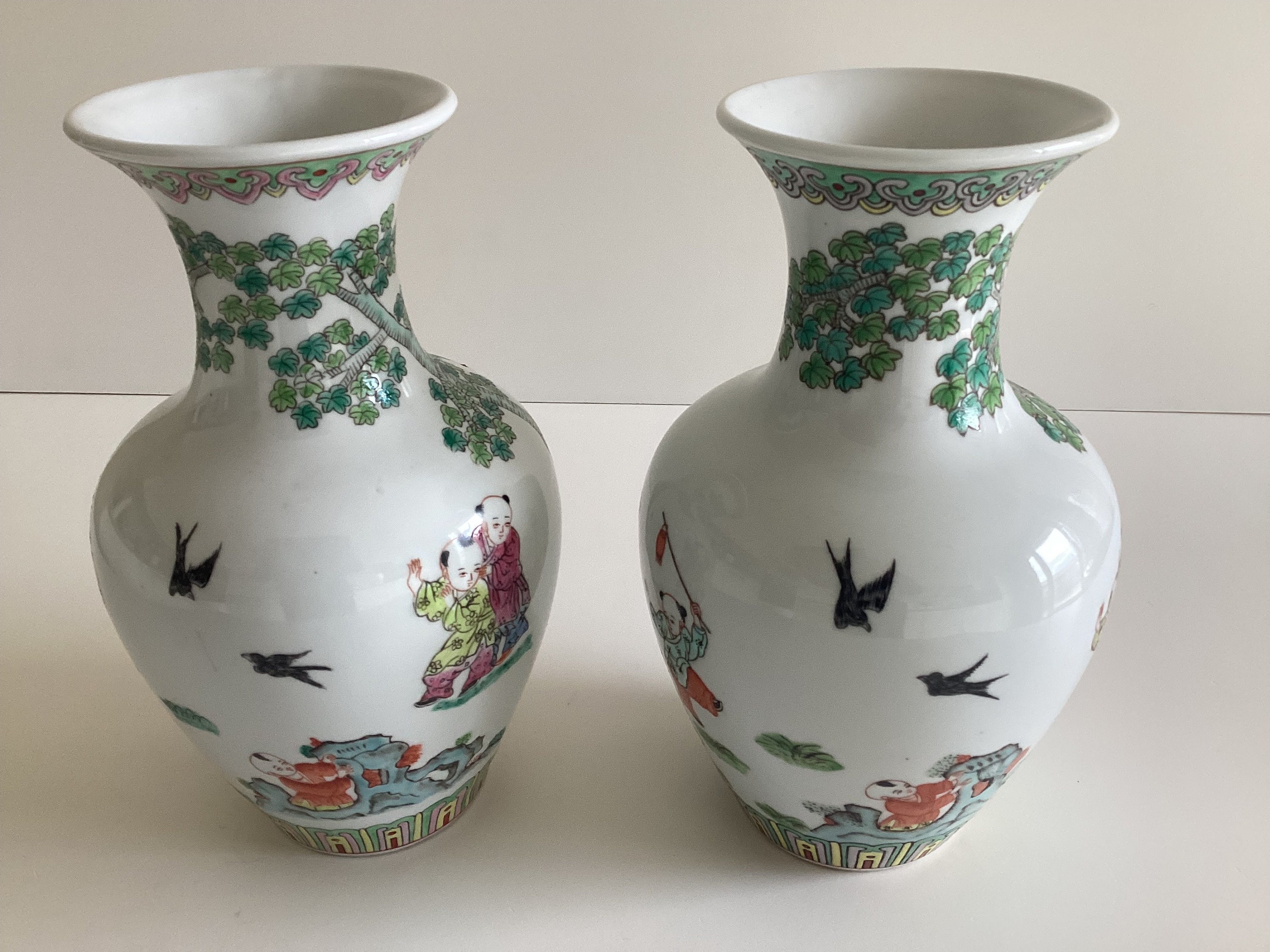 Vintage Chinese Vases – Pair Hand-Painted Porcelain (1970s Maoist Period) — photo 7 of 11