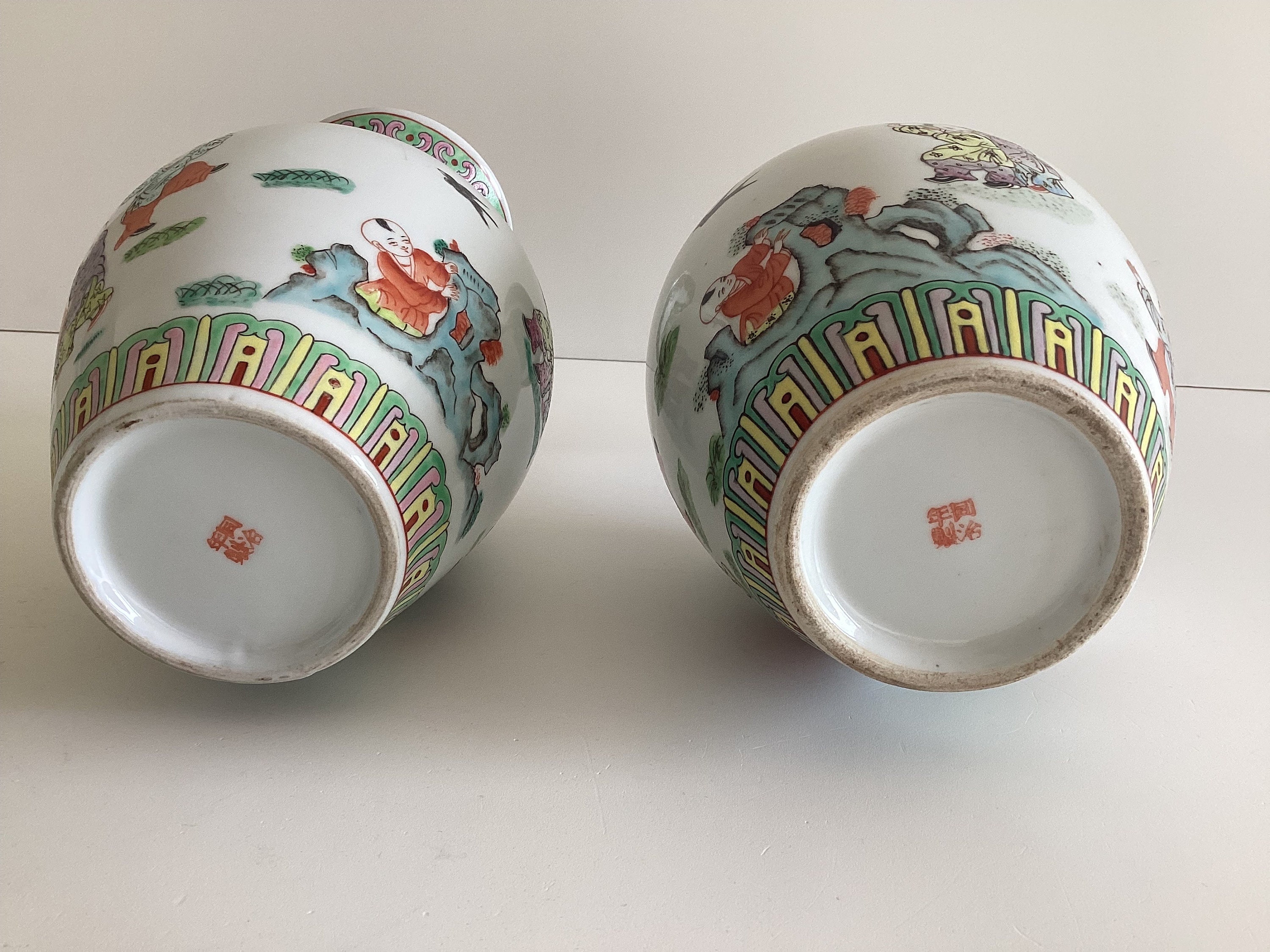 Vintage Chinese Vases – Pair Hand-Painted Porcelain (1970s Maoist Period) — photo 10 of 11