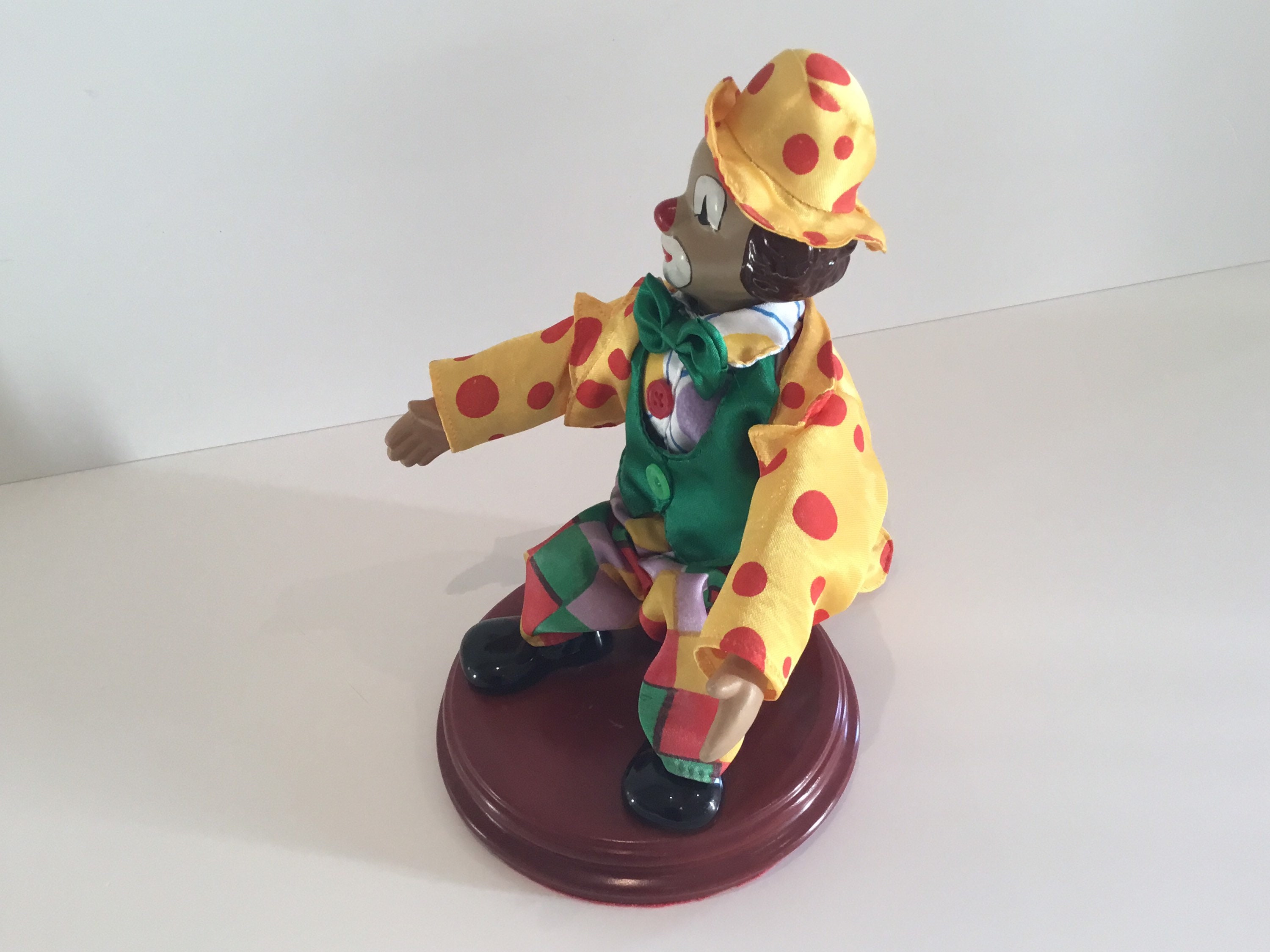 Vintage Automaton | 1960s French Musical Clown, Handmade Ceramic Moving Figure — photo 5 of 9