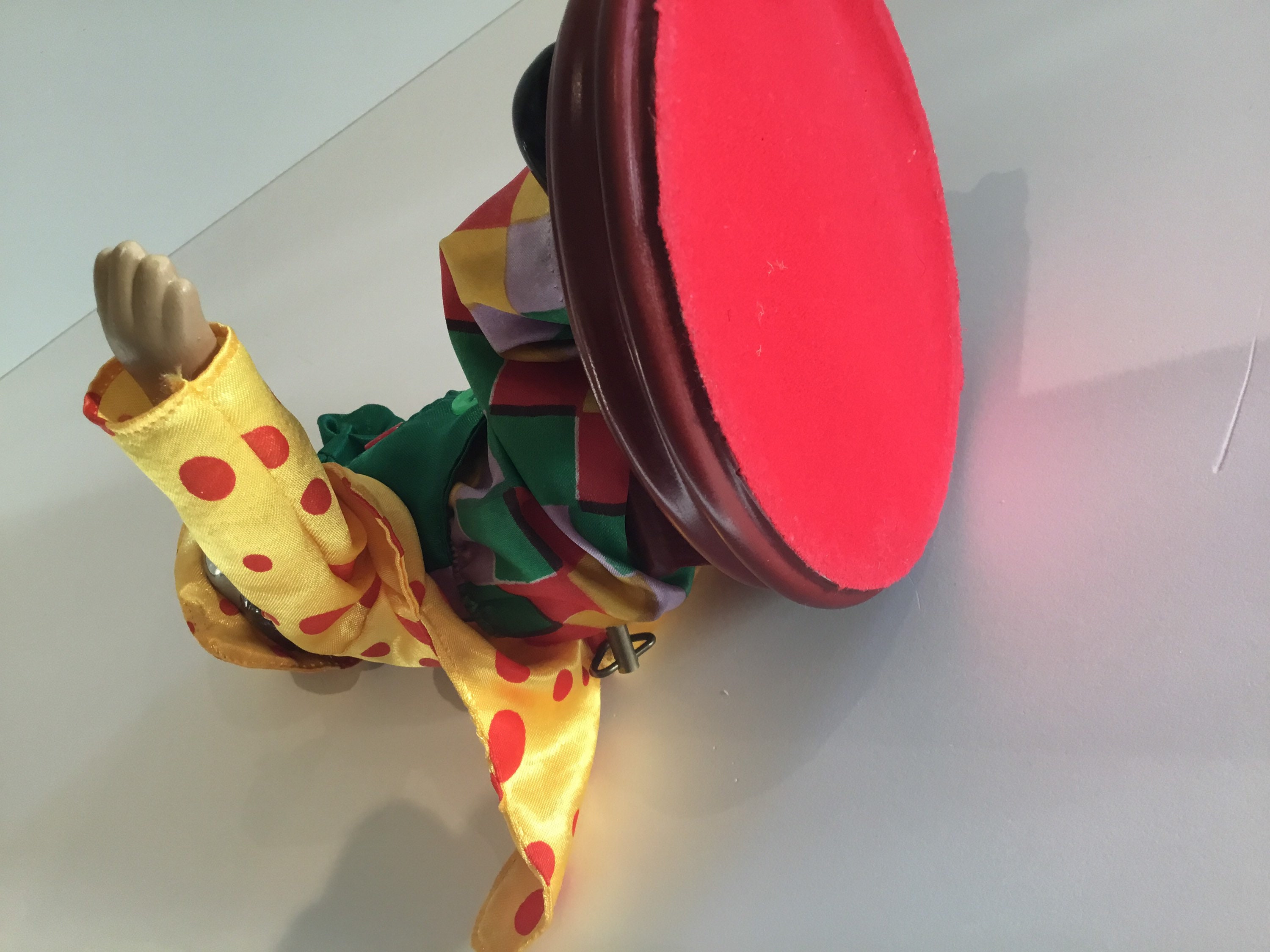 Vintage Automaton | 1960s French Musical Clown, Handmade Ceramic Moving Figure — photo 9 of 9