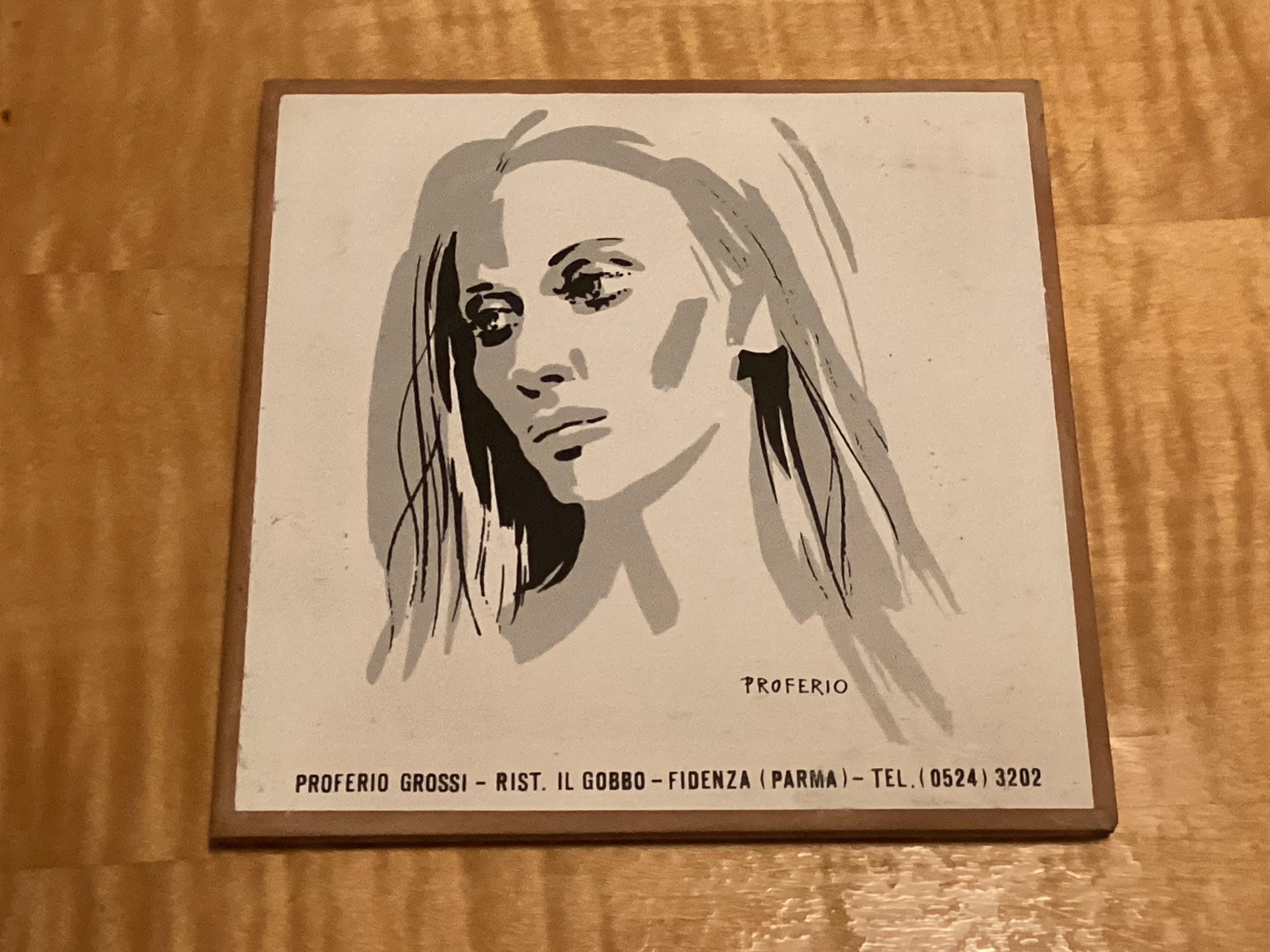 Vintage Ceramic Tile | Proferio Grossi 1981 Italy, Art and Cuisine Collectors Silkscreen — photo 3 of 4
