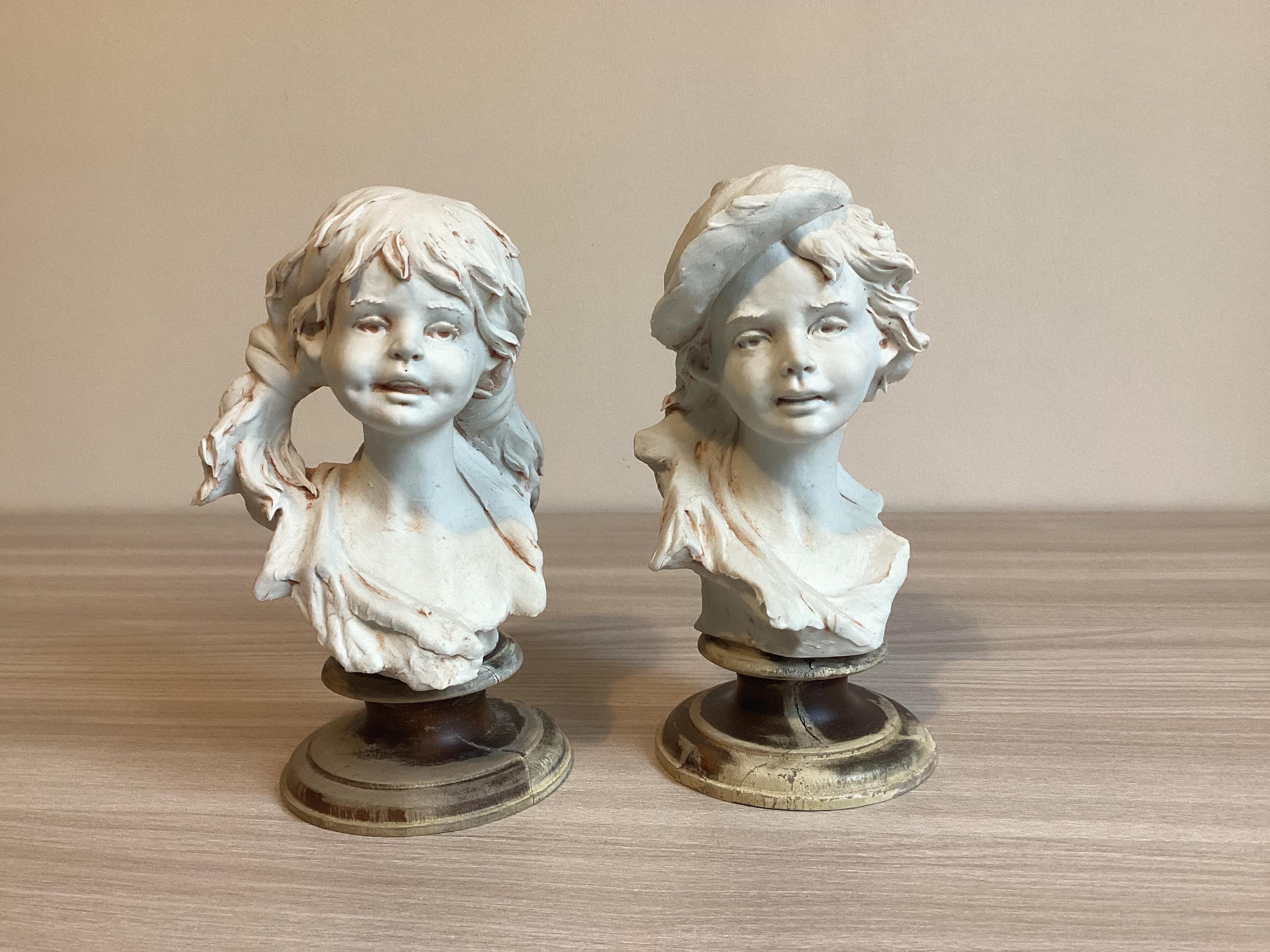 Vintage Porcelain Sculptures | Nico Venzo Italy 1960s, Pair of Biscuit Figurines — photo 2 of 8