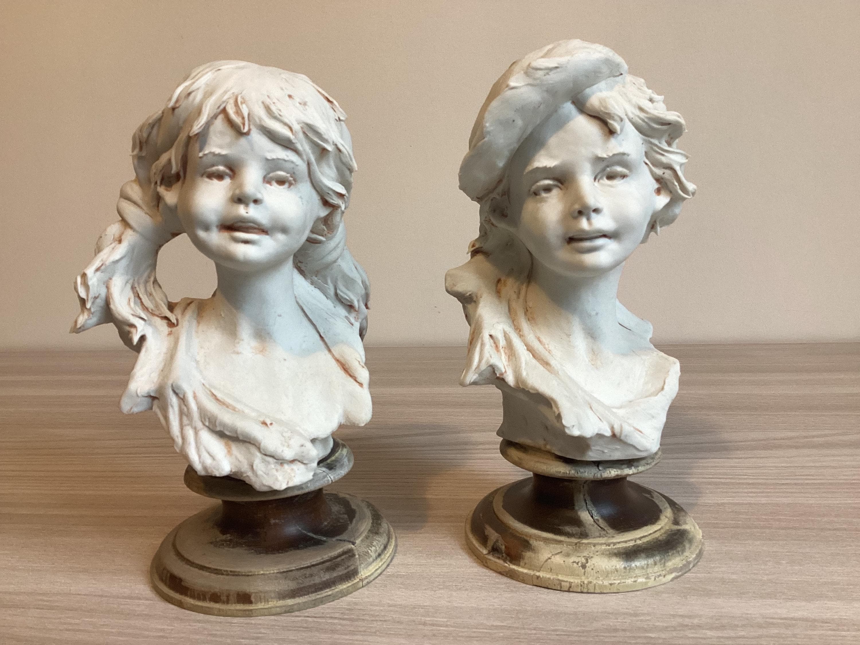 Vintage Porcelain Sculptures | Nico Venzo Italy 1960s, Pair of Biscuit Figurines — photo 3 of 8