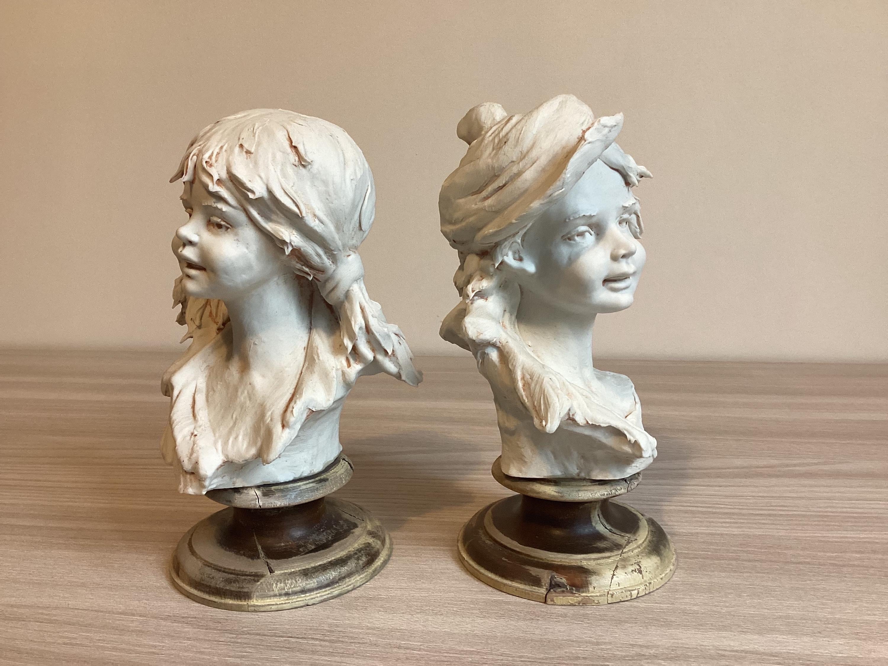 Vintage Porcelain Sculptures | Nico Venzo Italy 1960s, Pair of Biscuit Figurines — photo 4 of 8