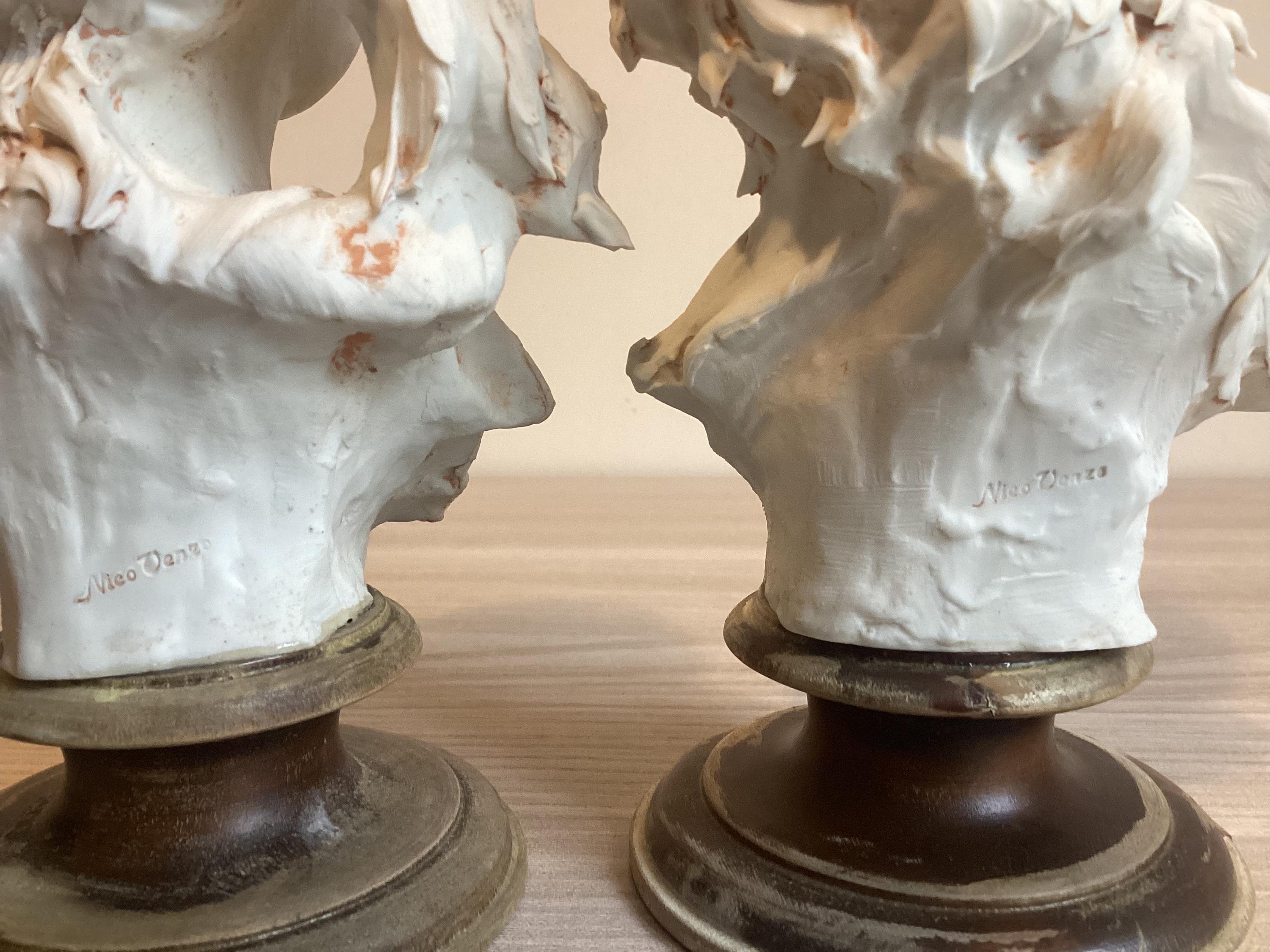 Vintage Porcelain Sculptures | Nico Venzo Italy 1960s, Pair of Biscuit Figurines — photo 8 of 8