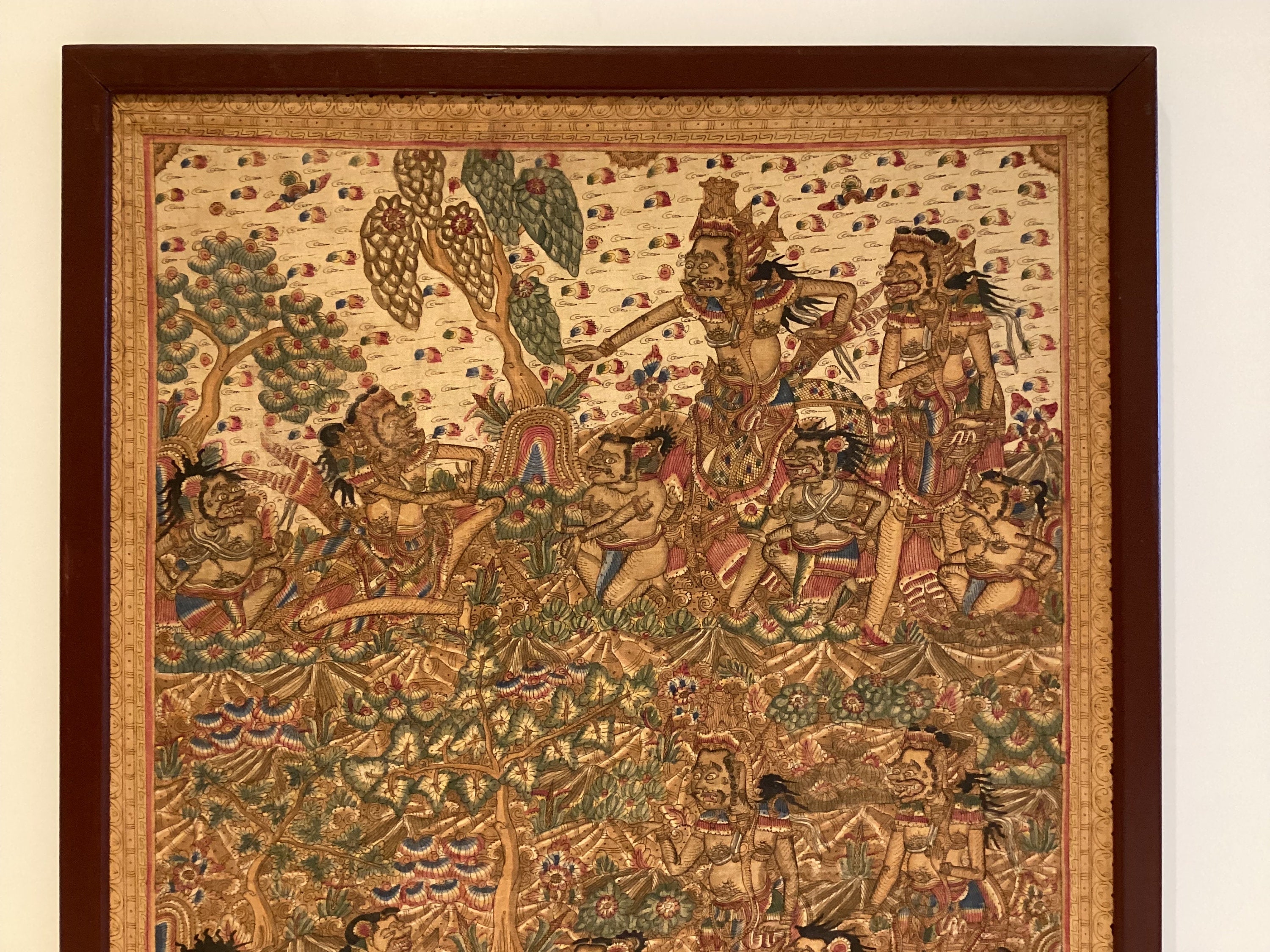 Vintage Balinese Painting | 1950s Kamasan Art Indonesia, Traditional Natural Pigments — photo 4 of 9