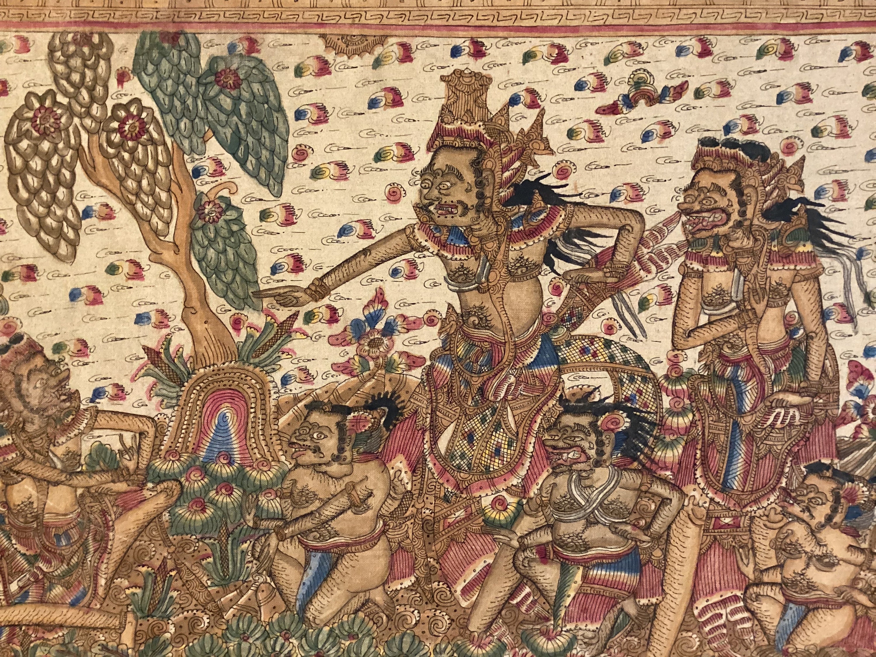 Vintage Balinese Painting | 1950s Kamasan Art Indonesia, Traditional Natural Pigments — photo 7 of 9