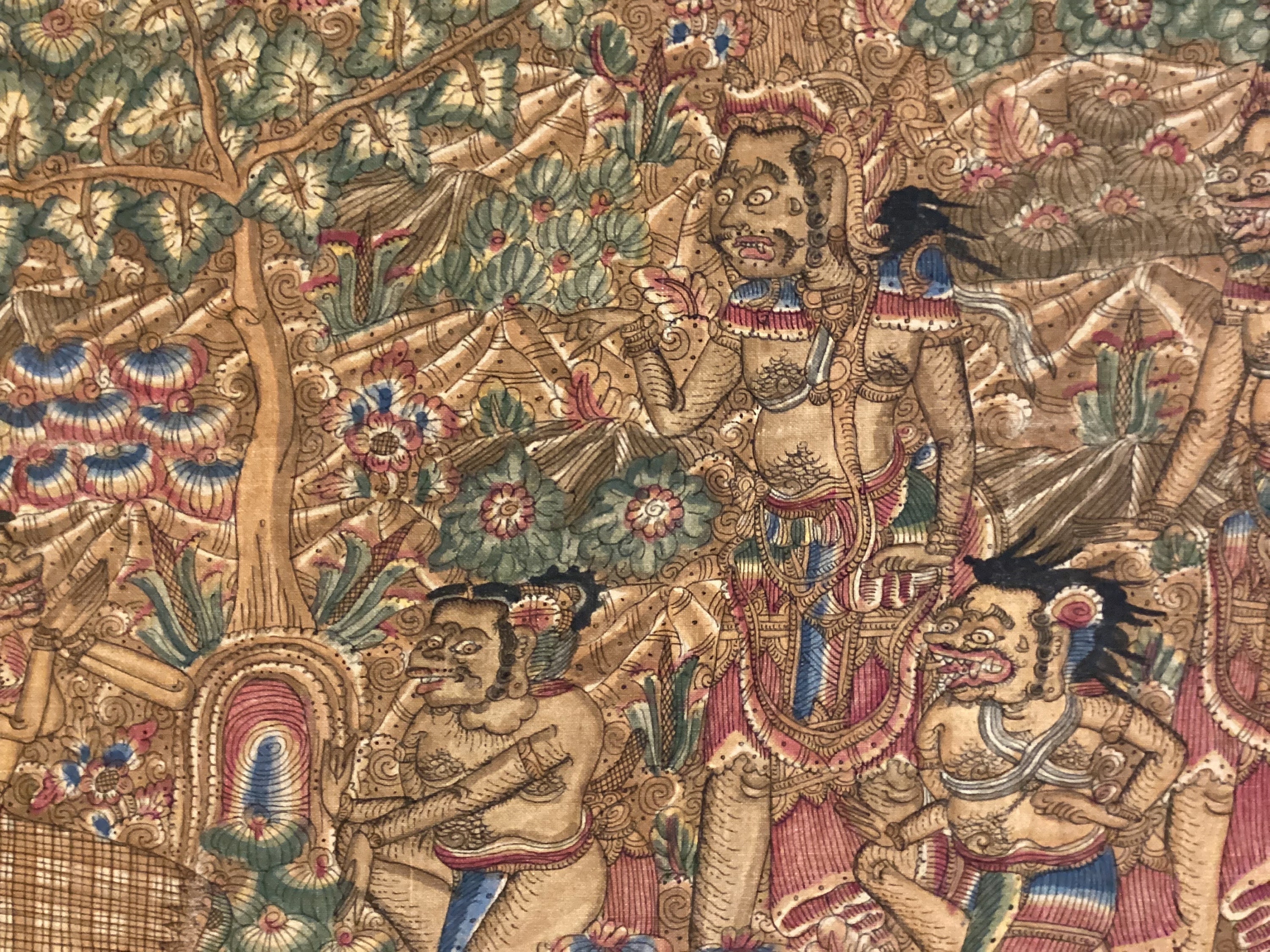 Vintage Balinese Painting | 1950s Kamasan Art Indonesia, Traditional Natural Pigments — photo 8 of 9