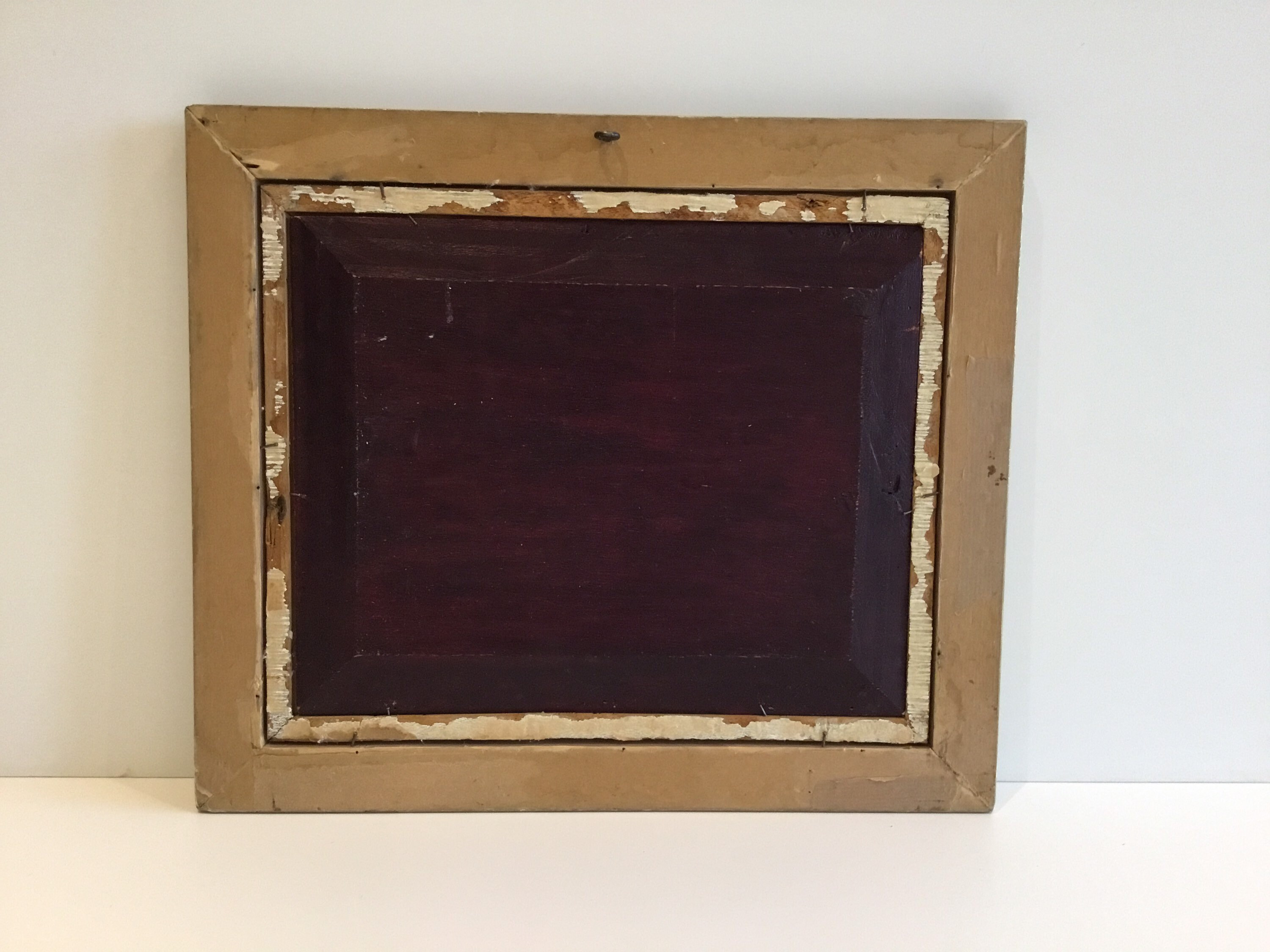 Antique Dutch Painting | 1800s Winter Landscape with Skaters, Oil on Wood Gold Leaf Frame — photo 11 of 11