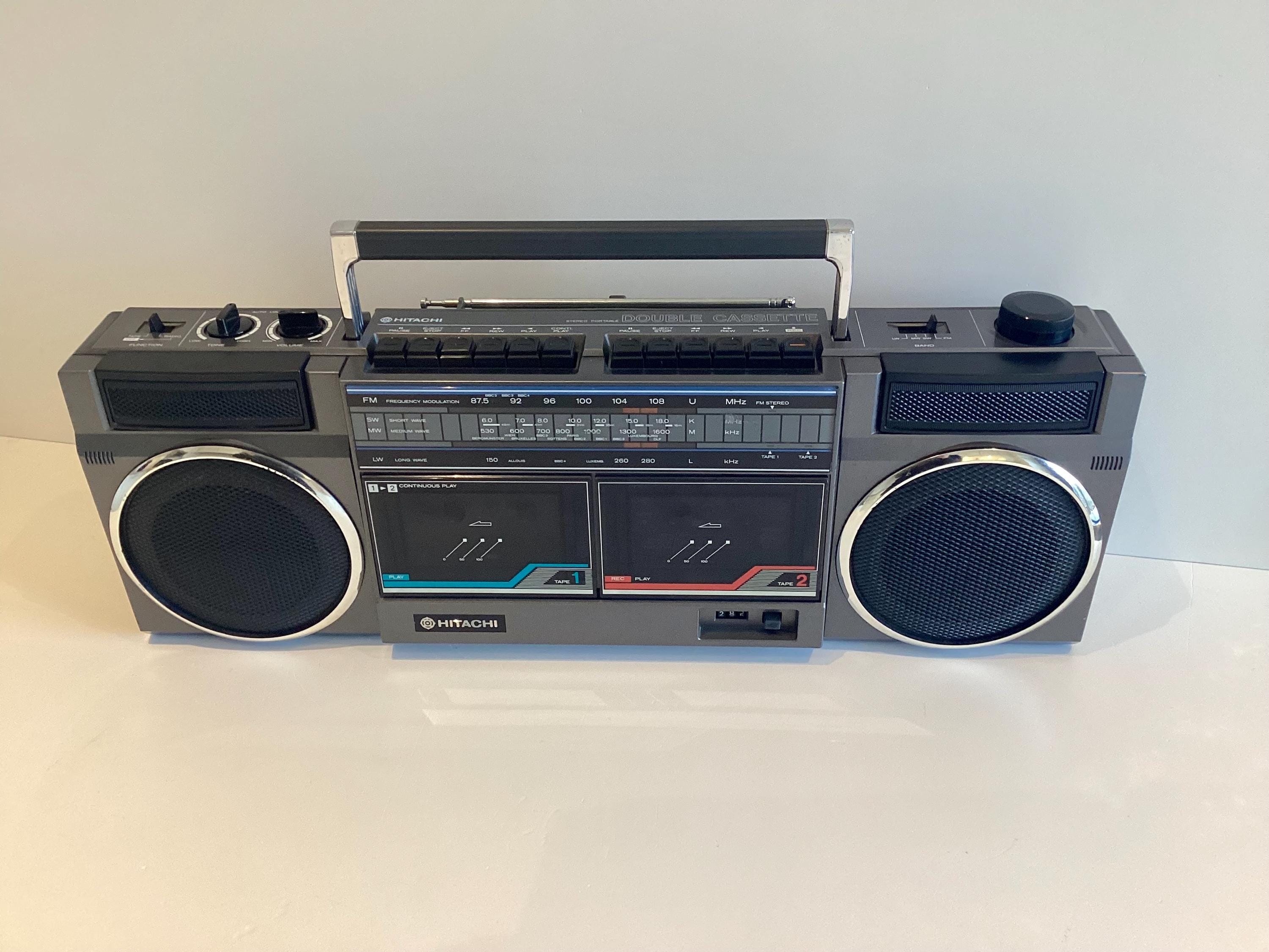 Vintage Boombox | 1986 Hitachi TRK-W24E, Working Stereo Radio Double Cassette Player — photo 2 of 11