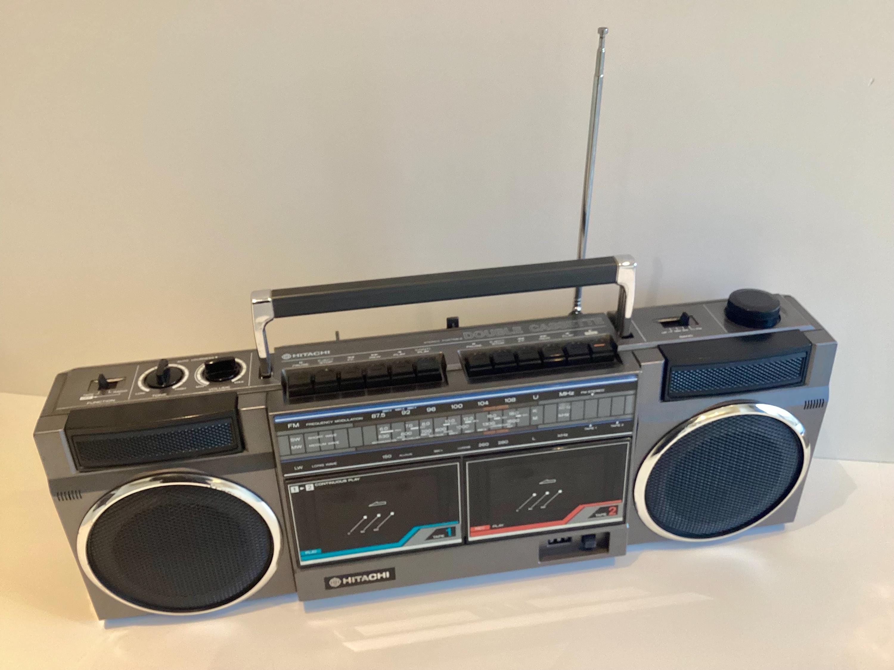 Vintage Boombox | 1986 Hitachi TRK-W24E, Working Stereo Radio Double Cassette Player — photo 3 of 11
