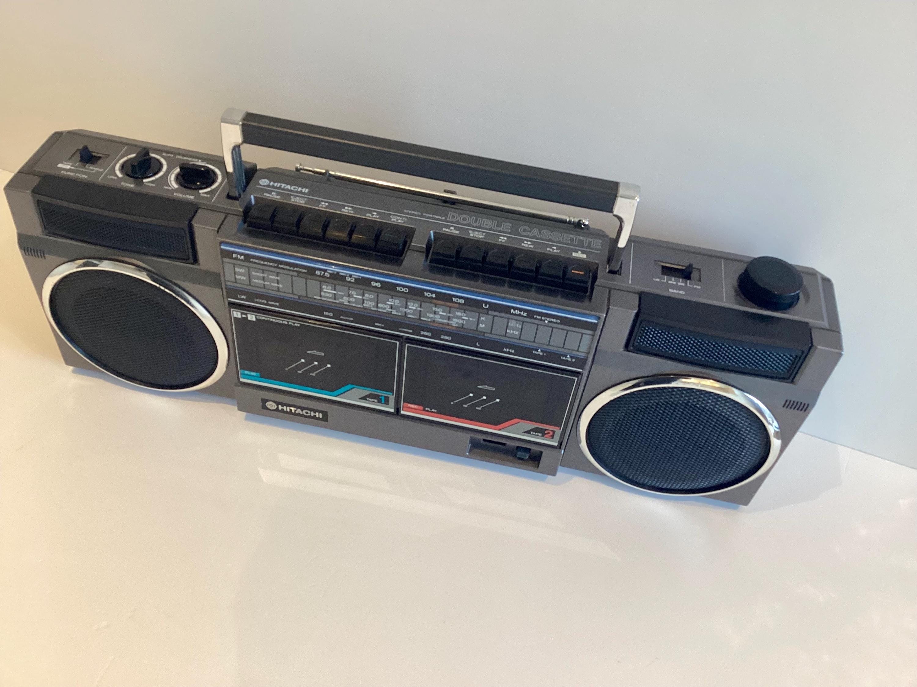 Vintage Boombox | 1986 Hitachi TRK-W24E, Working Stereo Radio Double Cassette Player — photo 4 of 11