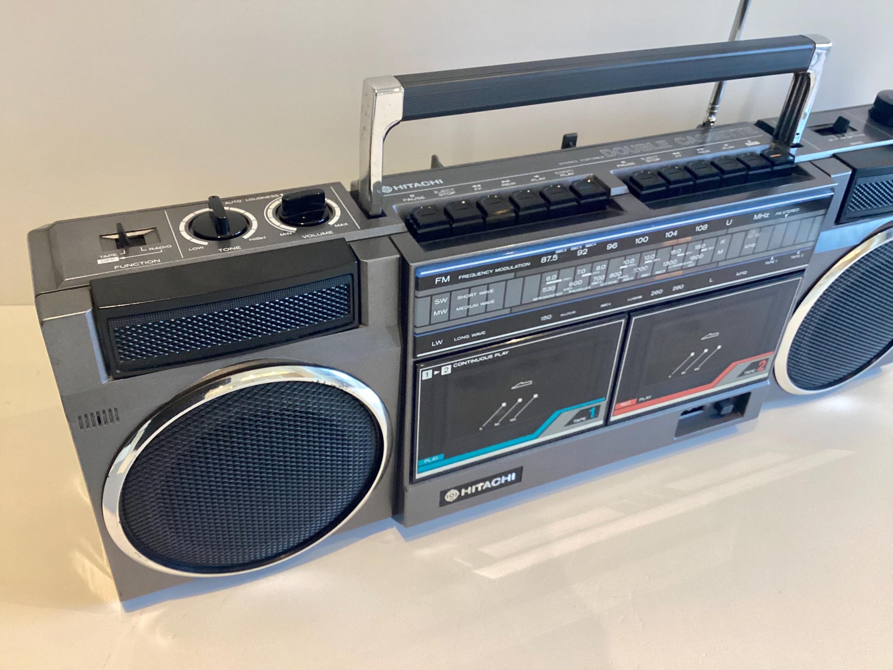 Vintage Boombox | 1986 Hitachi TRK-W24E, Working Stereo Radio Double Cassette Player — photo 6 of 11